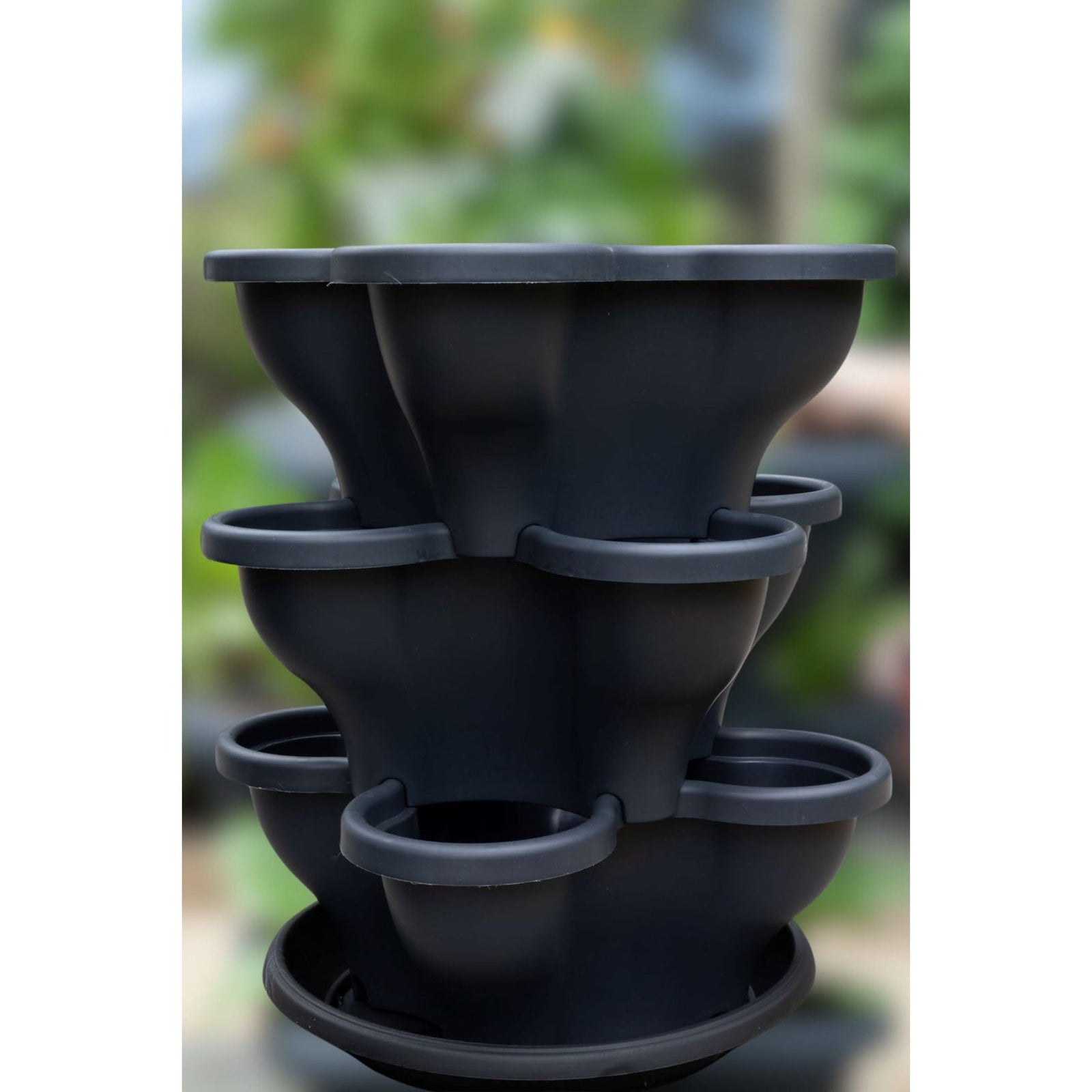 Single 3 Tier Extra Large Verandah Planter - Charcoal