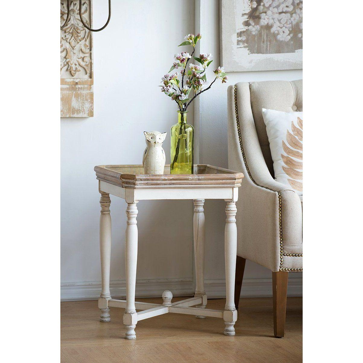 SHABBY SQUARE SIDE TABLE