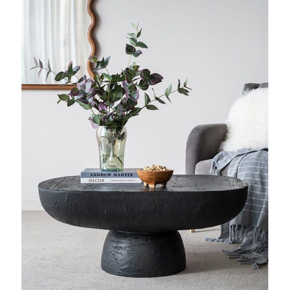 BLACK IS BACK CEMENT COFFEE TABLE