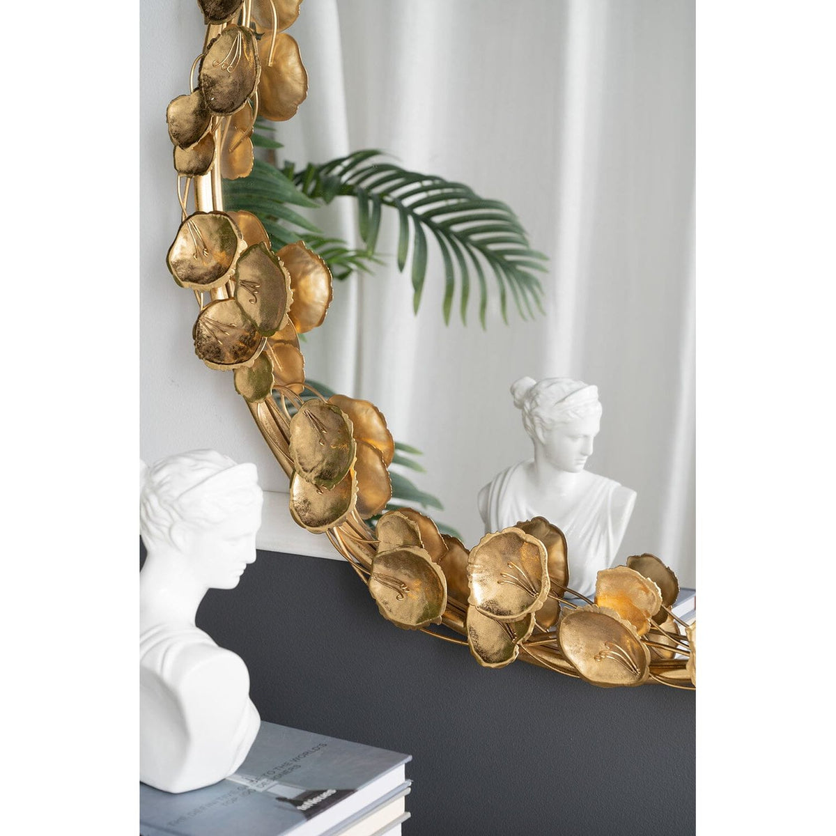 GOLD LEAF DESIGNER WALL MIRROR