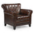 STUDDED LEATHER ARM CHAIR