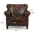 STUDDED LEATHER ARM CHAIR