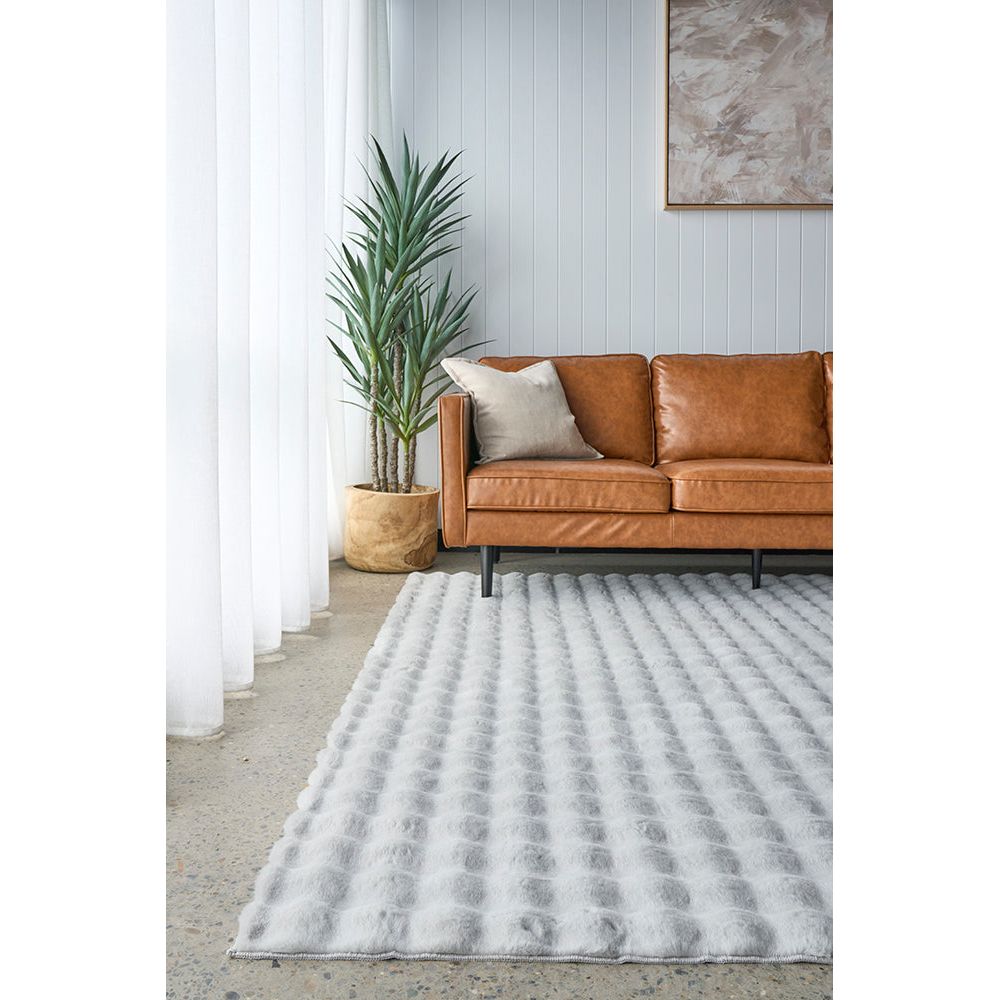 Bubble Washable Rug - Silver 270X180Cm