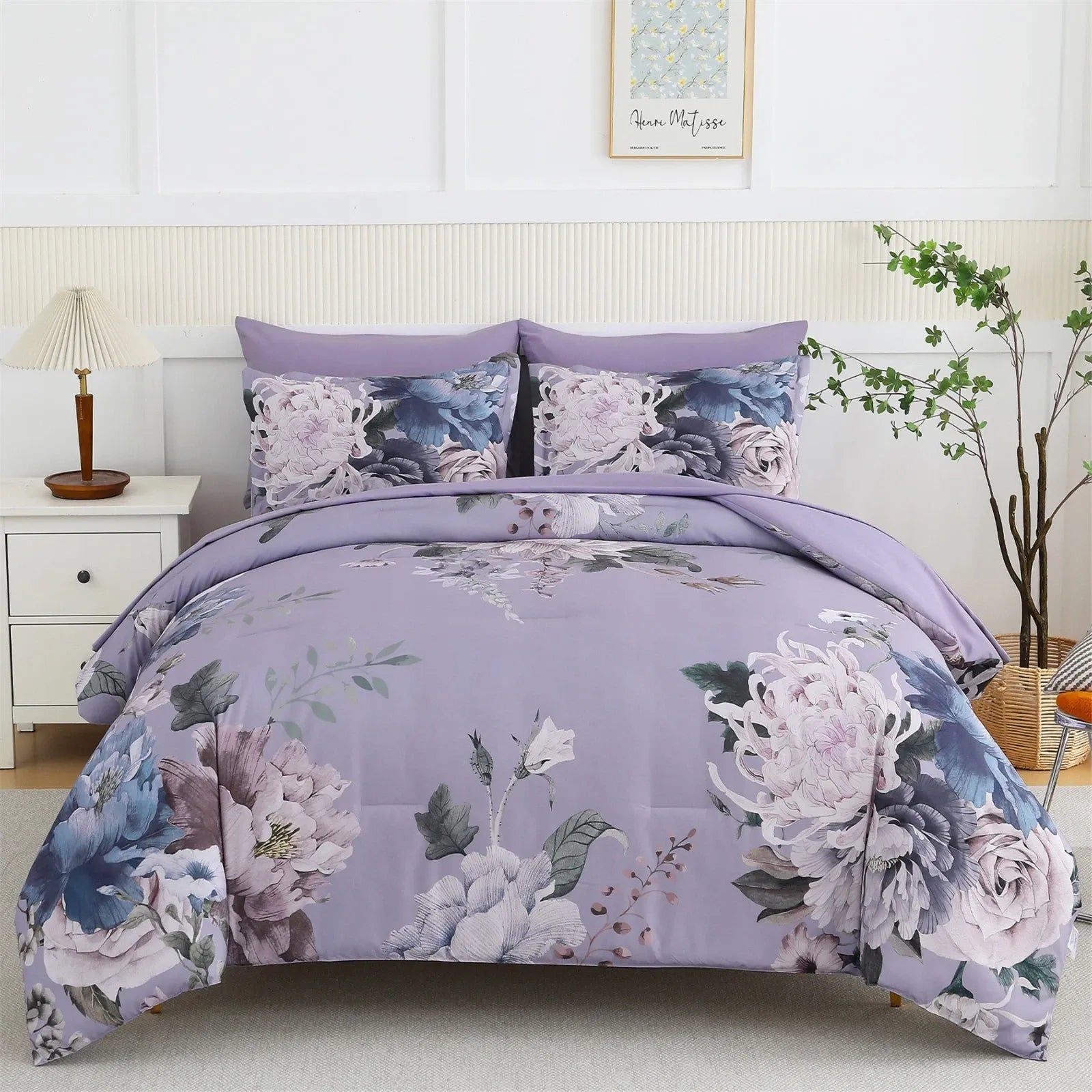 Lavender Mist Rosehaven Comforter Quilted Doona Set
