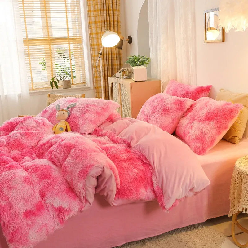 Pink Plush Ophelia Botanical Quilt / Doona / Duvet Cover set