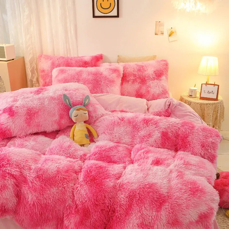 Pink Plush Ophelia Botanical Quilt / Doona / Duvet Cover set