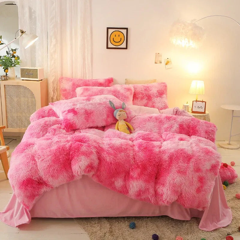 Pink Plush Ophelia Botanical Quilt / Doona / Duvet Cover set