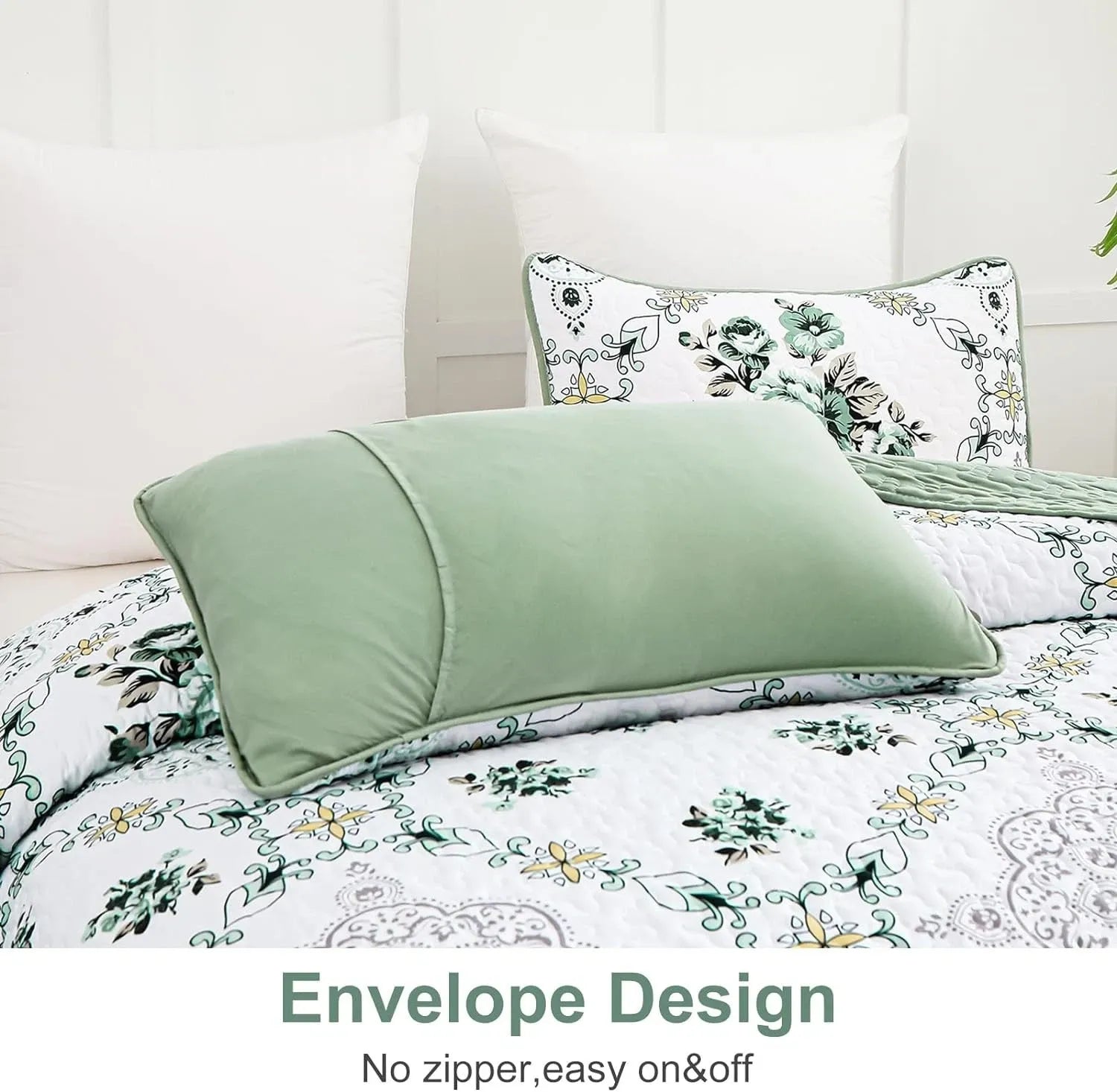Sage Fiore Medallion Bloom Quilt / Doona / Duvet Cover set