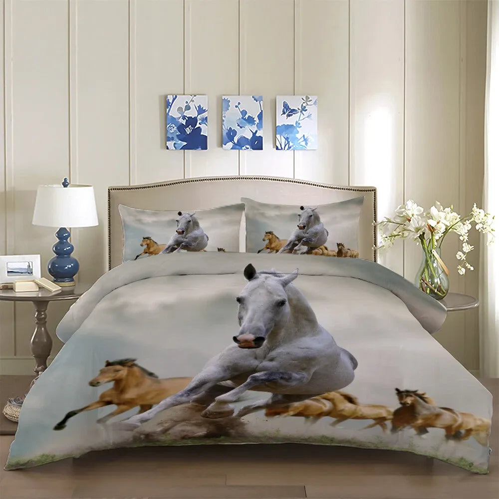 Horses Solenne Gallery Quilt / Doona / Duvet Cover set