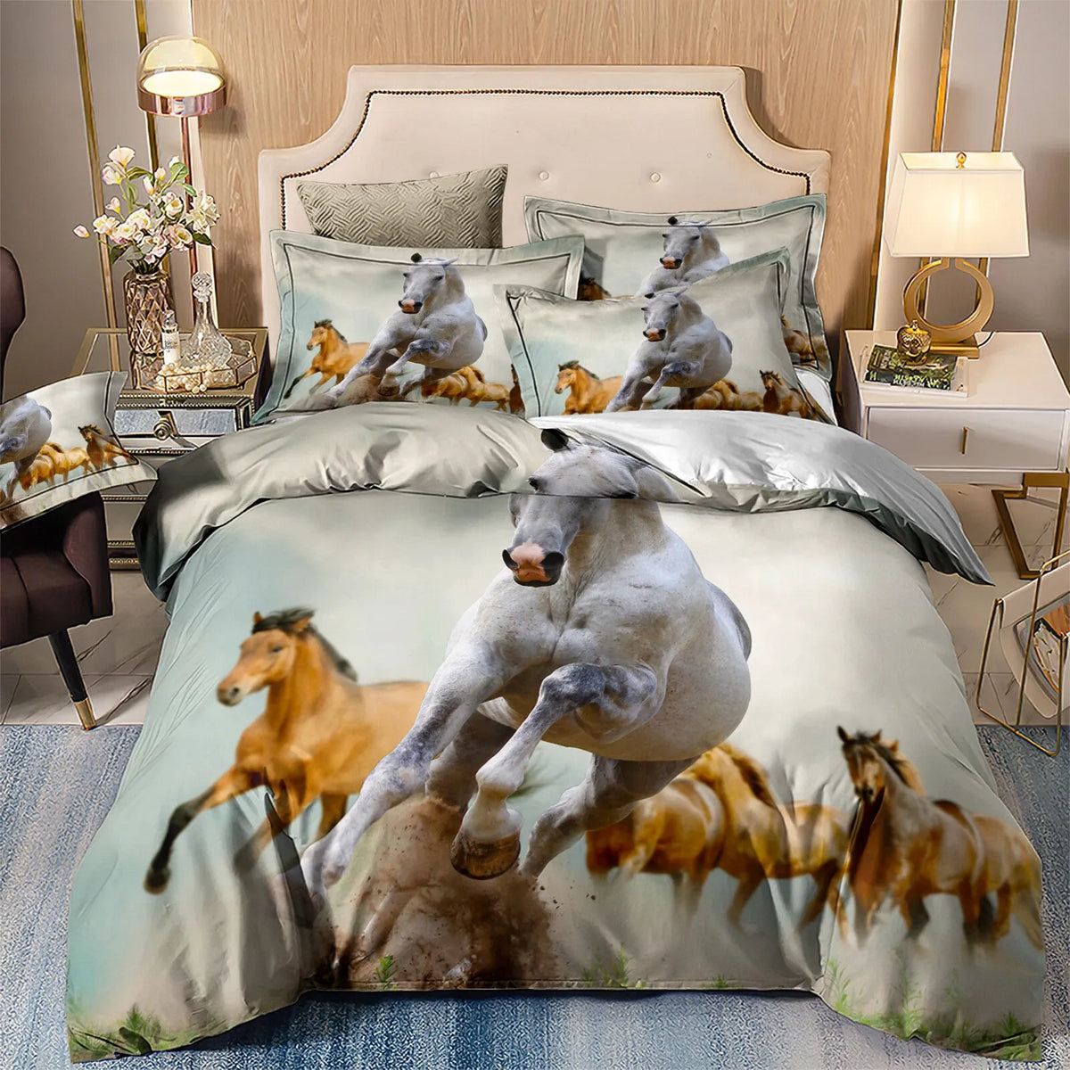 Horses Solenne Gallery Quilt / Doona / Duvet Cover set