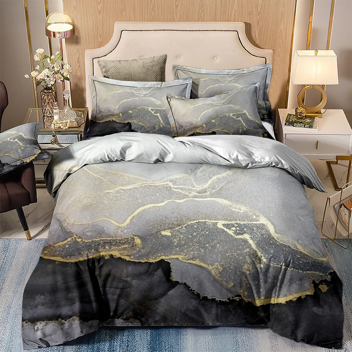 Marble Leaf Belgravia Serenity Quilt / Doona / Duvet Cover set