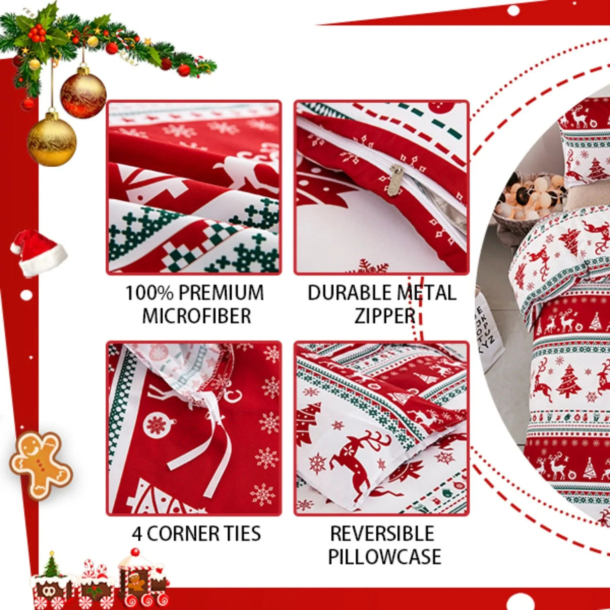 Christmas Amalfi Ivy Quilt / Doona / Duvet Cover set