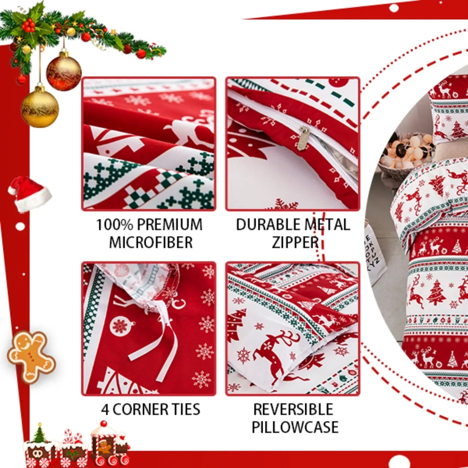Christmas Amalfi Ivy Quilt / Doona / Duvet Cover set