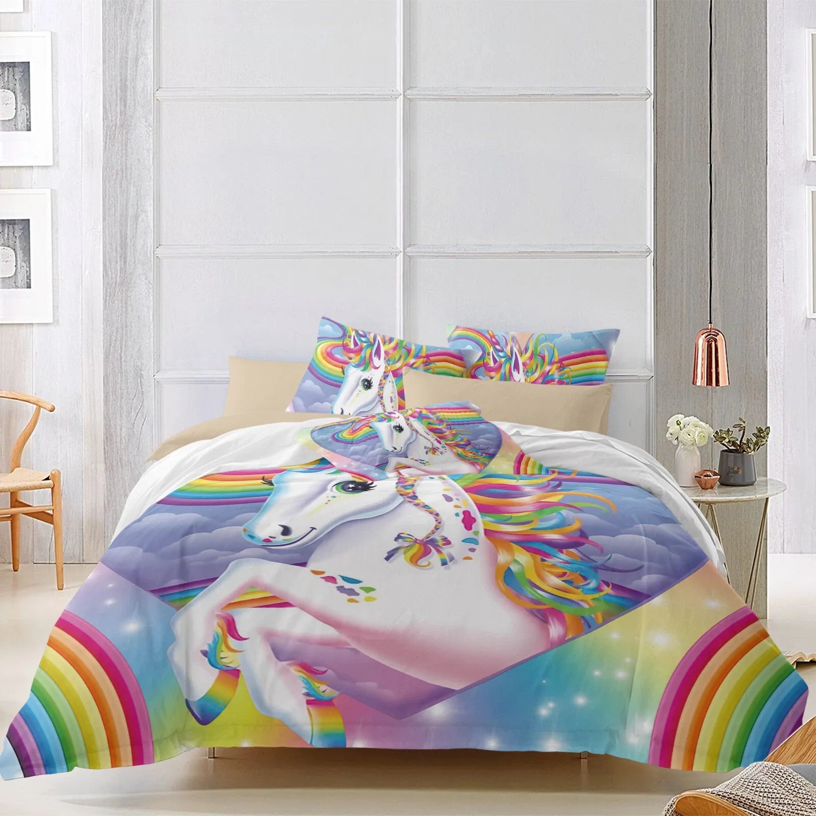 Unicorn Rainbow Sorrento Charm Quilt / Doona / Duvet Cover set