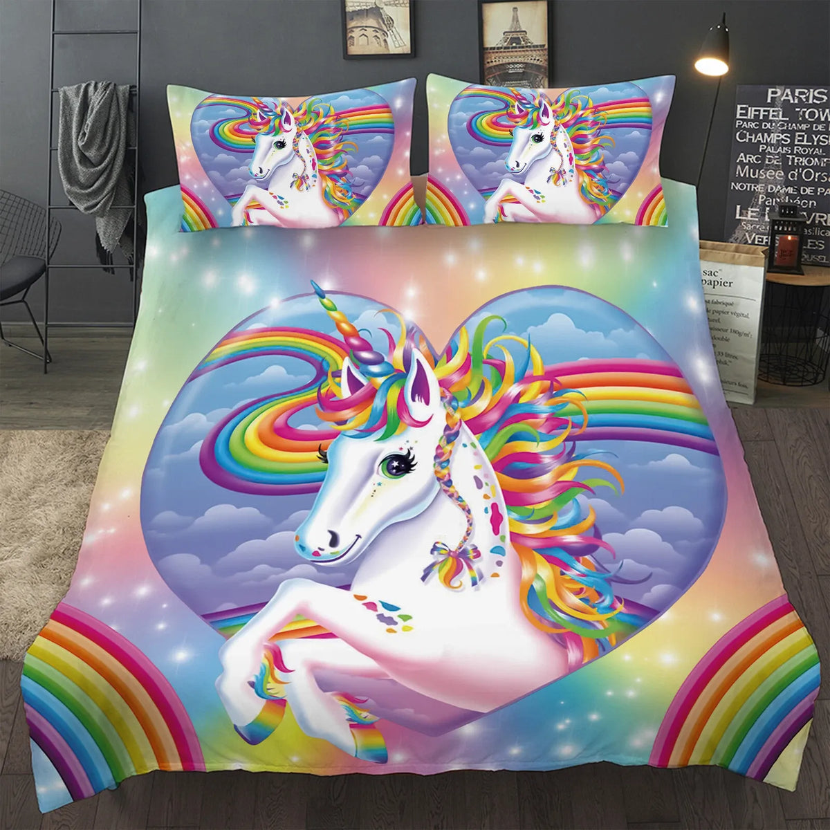 Unicorn Rainbow Sorrento Charm Quilt / Doona / Duvet Cover set