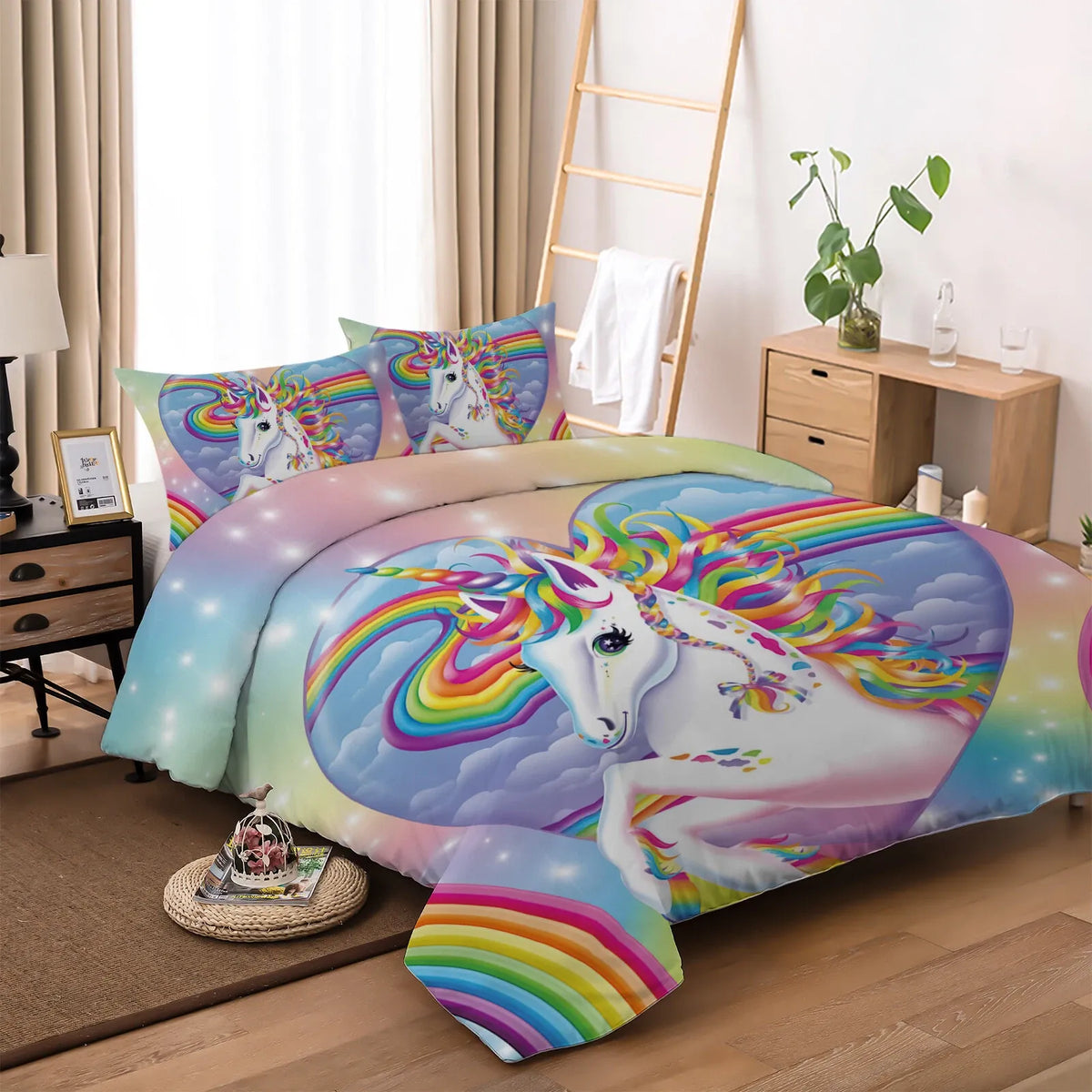Unicorn Rainbow Sorrento Charm Quilt / Doona / Duvet Cover set