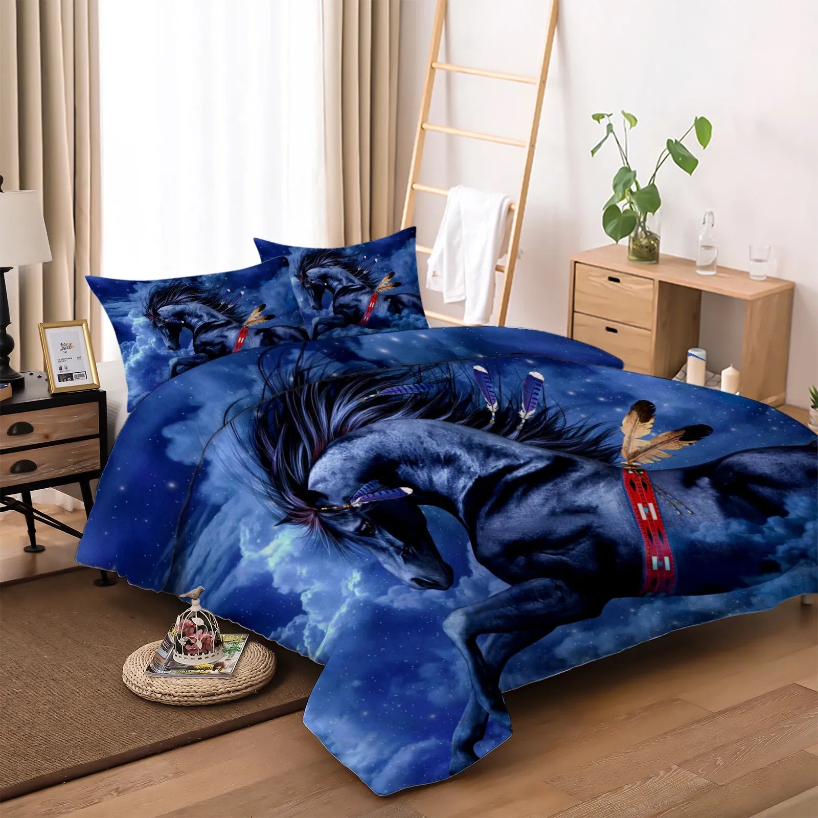Blue Horse Vienna Gallery Quilt / Doona / Duvet Cover set