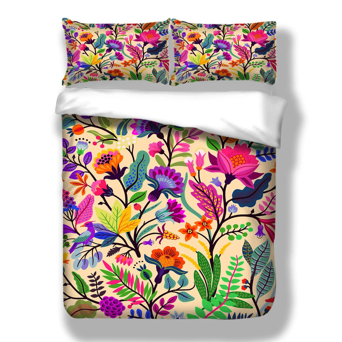 Vibrant Botanical Garden Quilt / Doona / Duvet Cover set