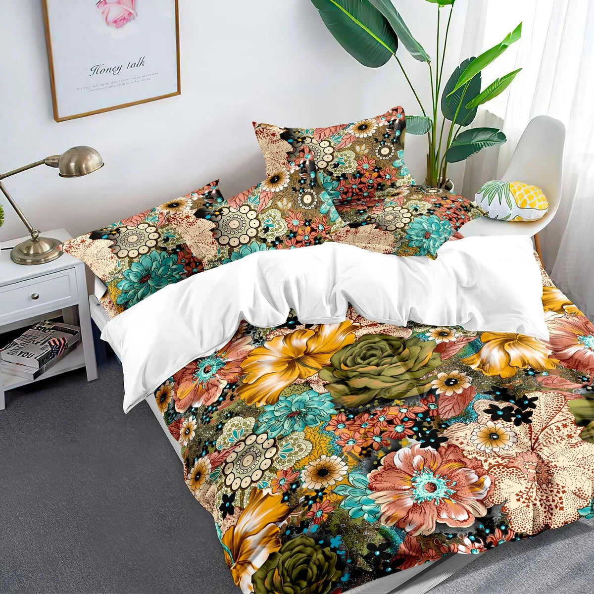 Black Bohemian Sorrento Heritage Quilt / Doona / Duvet Cover set