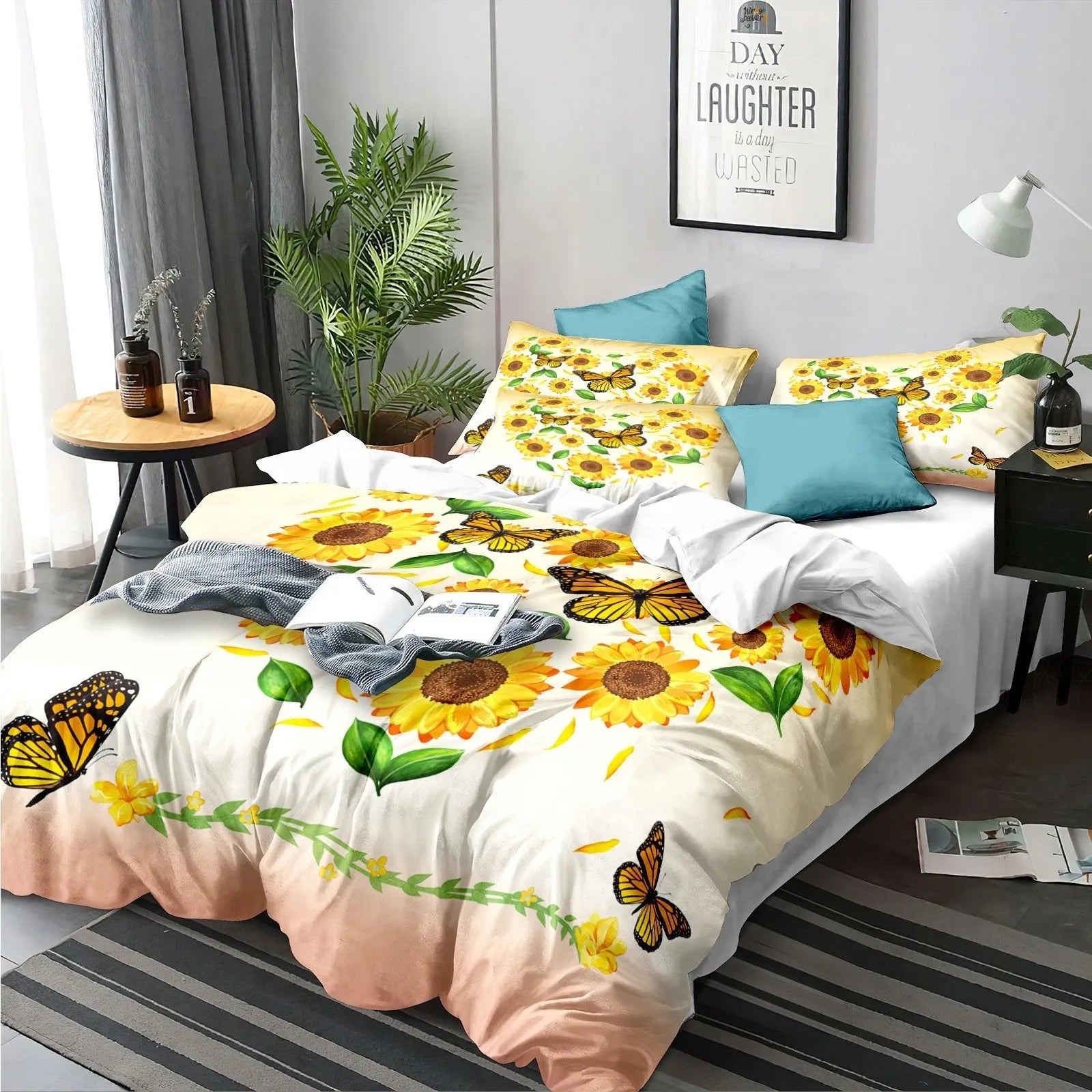 Sunflower Valencia Botanical Quilt / Doona / Duvet Cover set