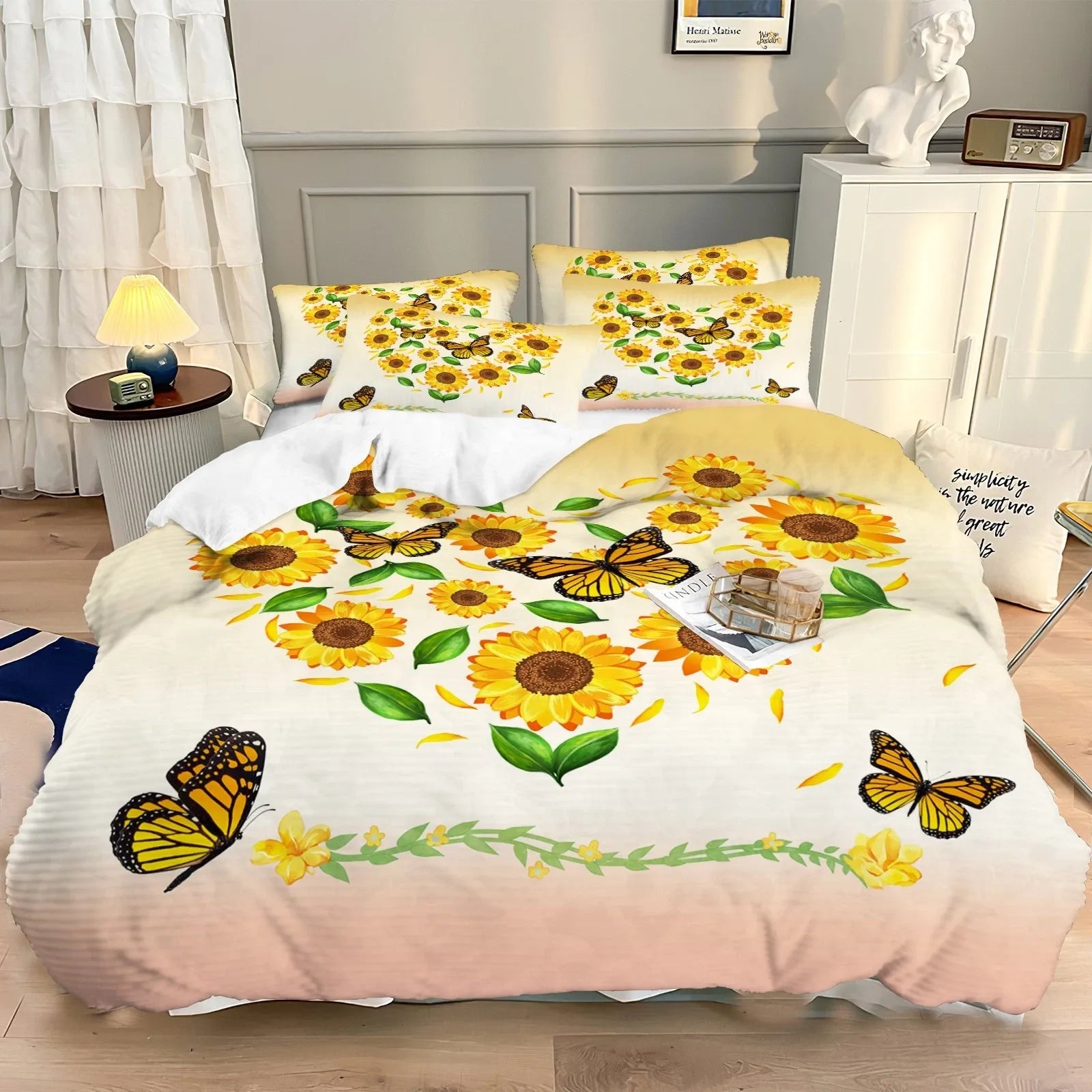 Sunflower Valencia Botanical Quilt / Doona / Duvet Cover set