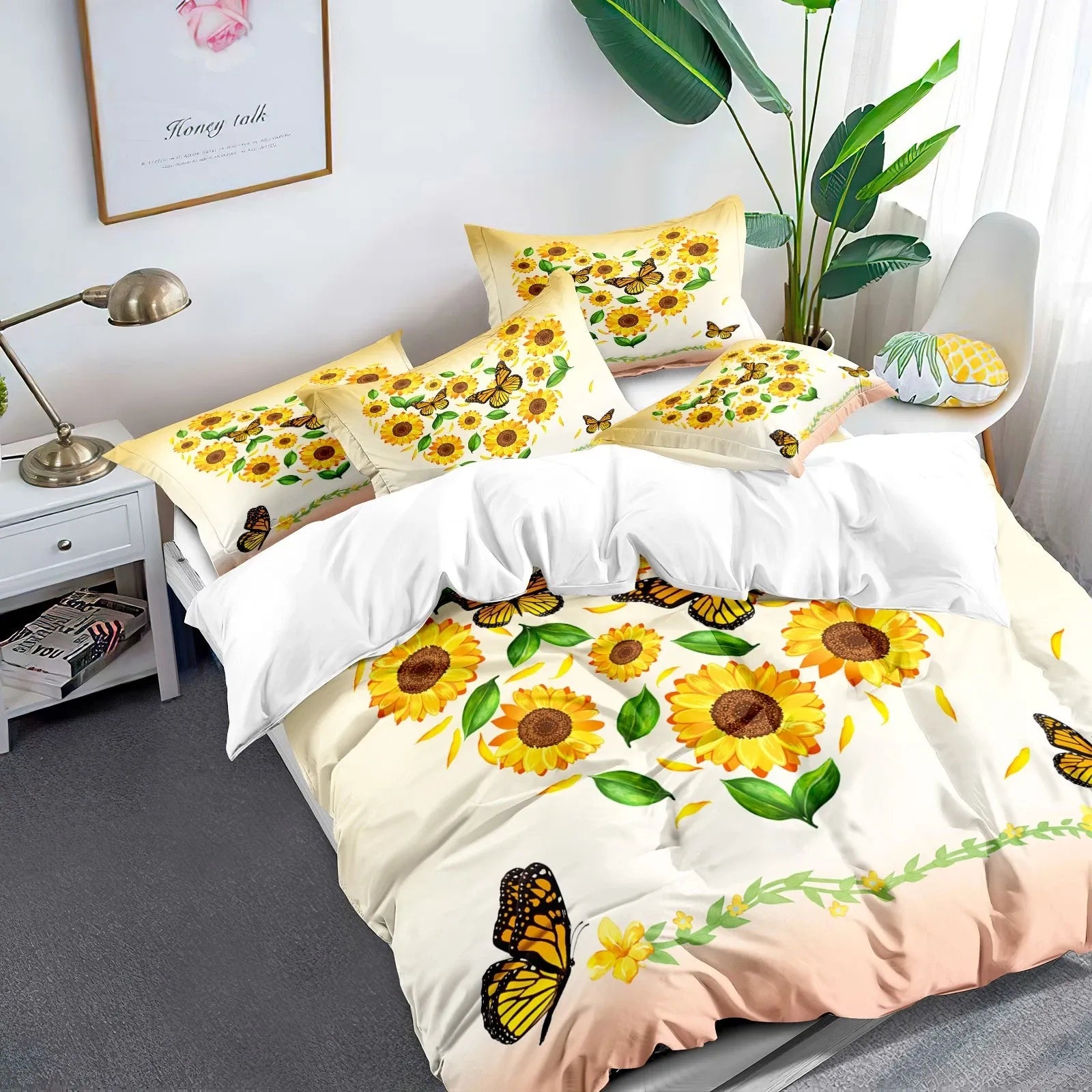 Sunflower Valencia Botanical Quilt / Doona / Duvet Cover set