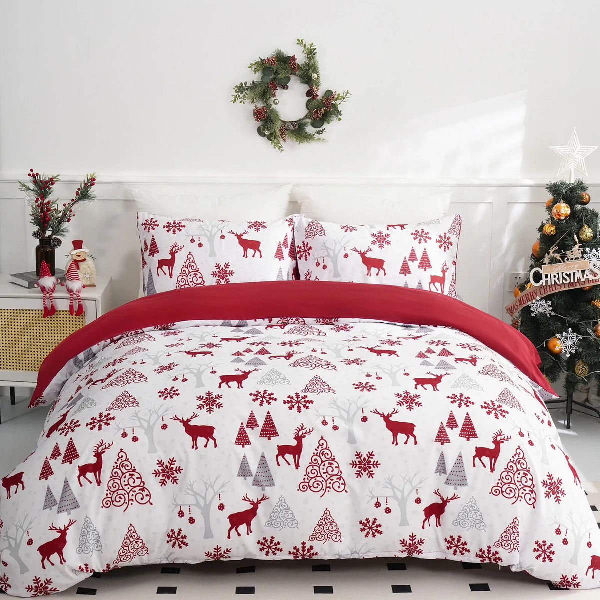Christmas Santa Como Dahlia Quilt / Doona / Duvet Cover set