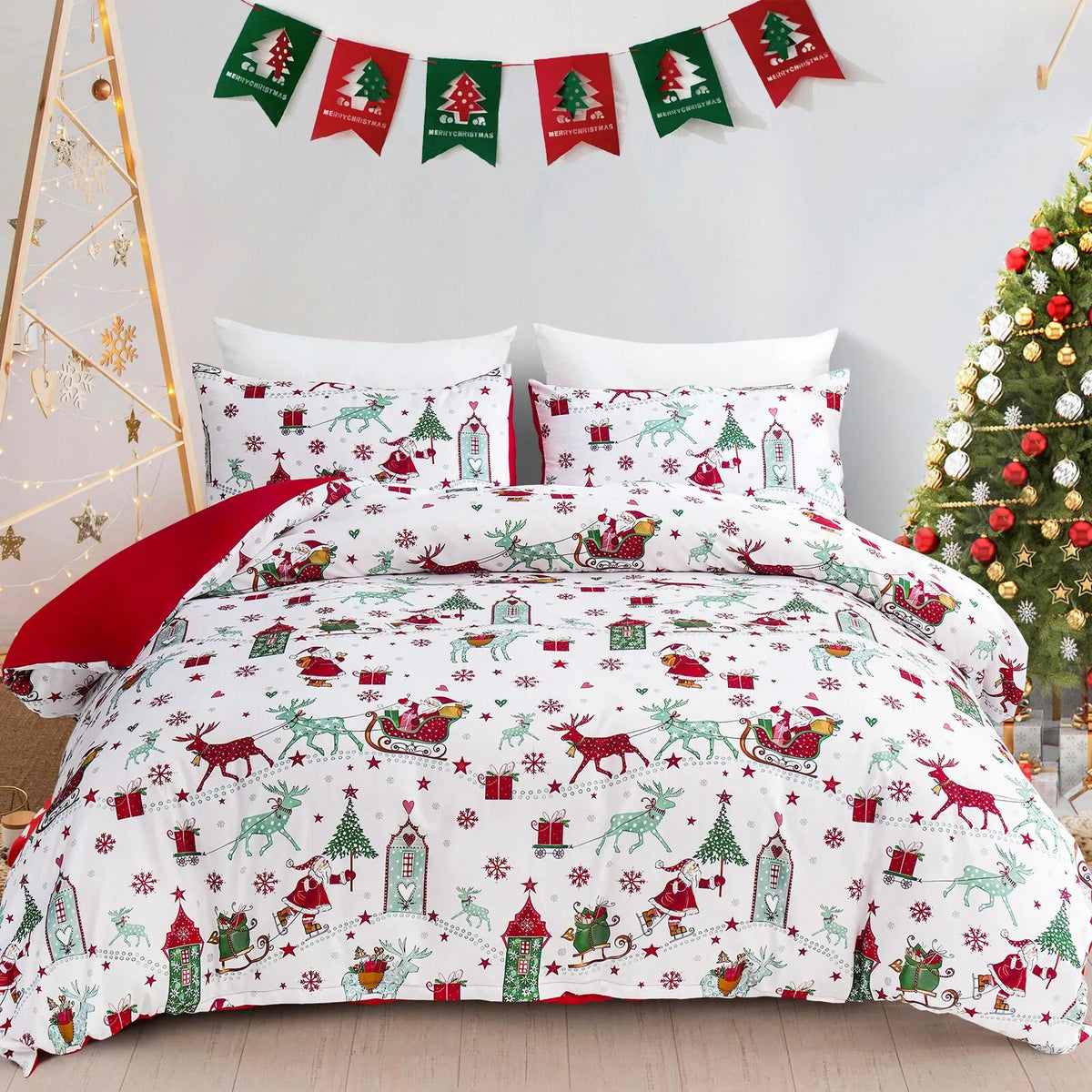 Christmas Siena Paisley Quilt / Doona / Duvet Cover set