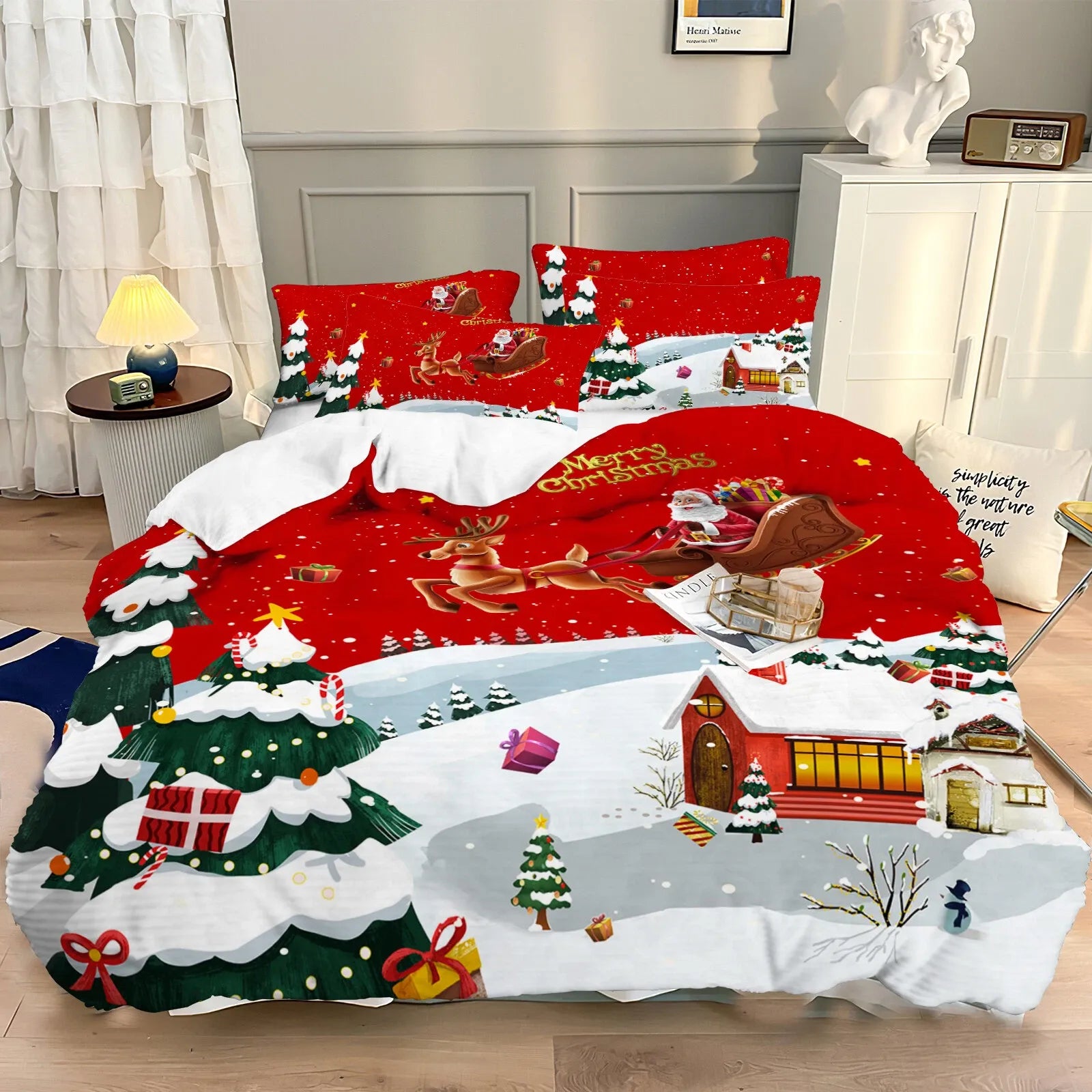 Christmas Santa Marseille Dream Quilt / Doona / Duvet Cover set
