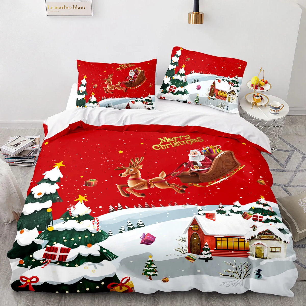 Christmas Santa Marseille Dream Quilt / Doona / Duvet Cover set