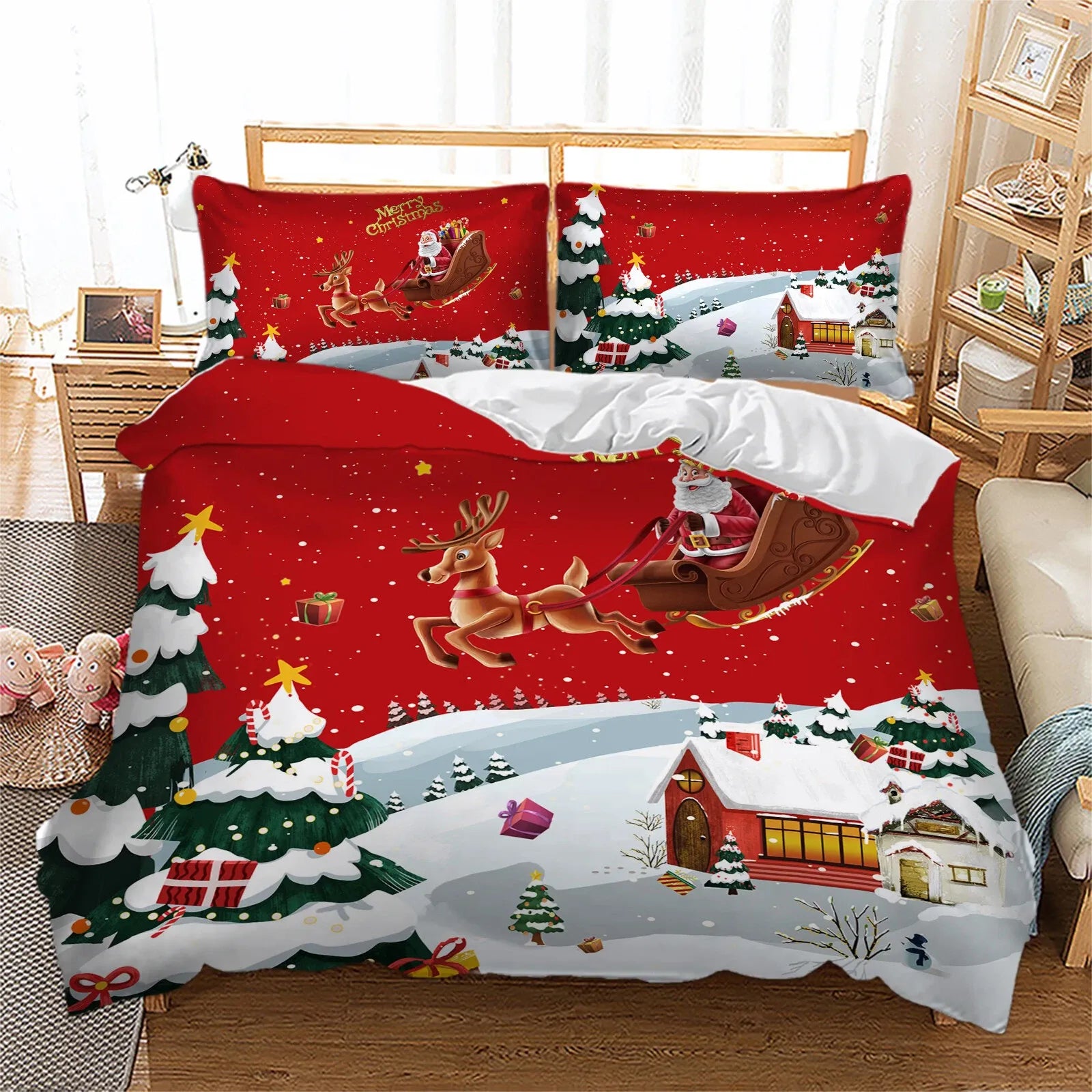 Christmas Santa Marseille Dream Quilt / Doona / Duvet Cover set