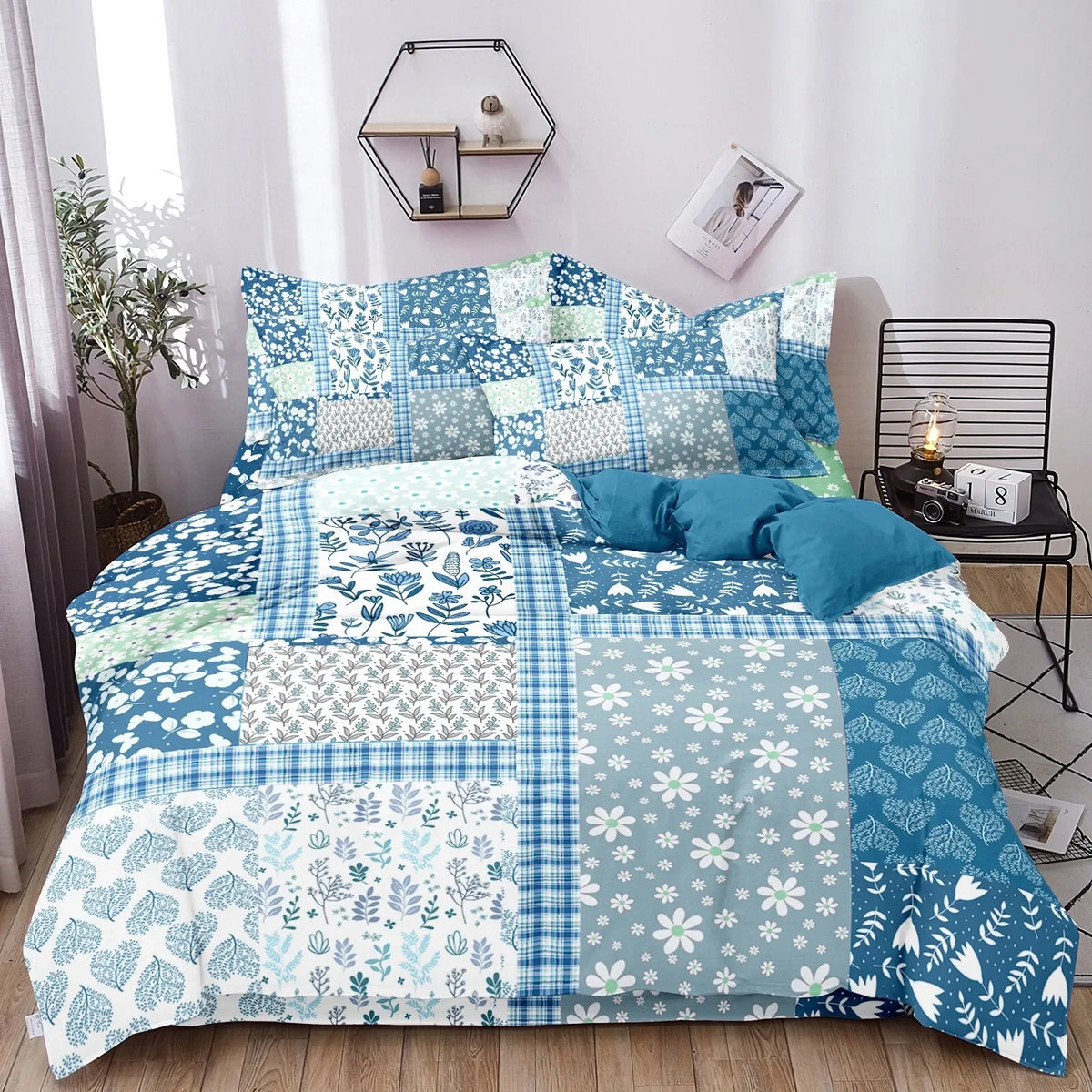 Green Flower Vienna Willow Quilt / Doona / Duvet Cover set