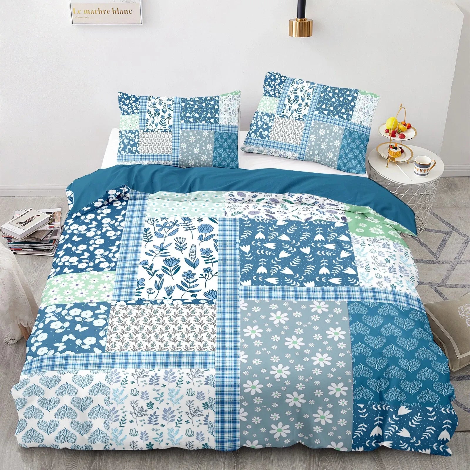 Green Flower Vienna Willow Quilt / Doona / Duvet Cover set
