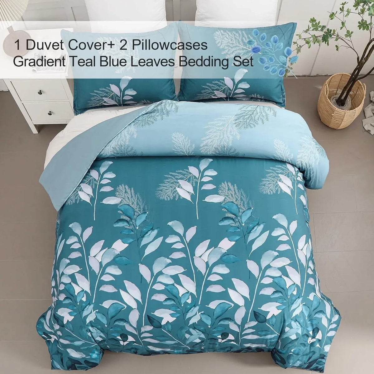 Teal Foglia Willow Haven Quilt / Doona / Duvet Cover set