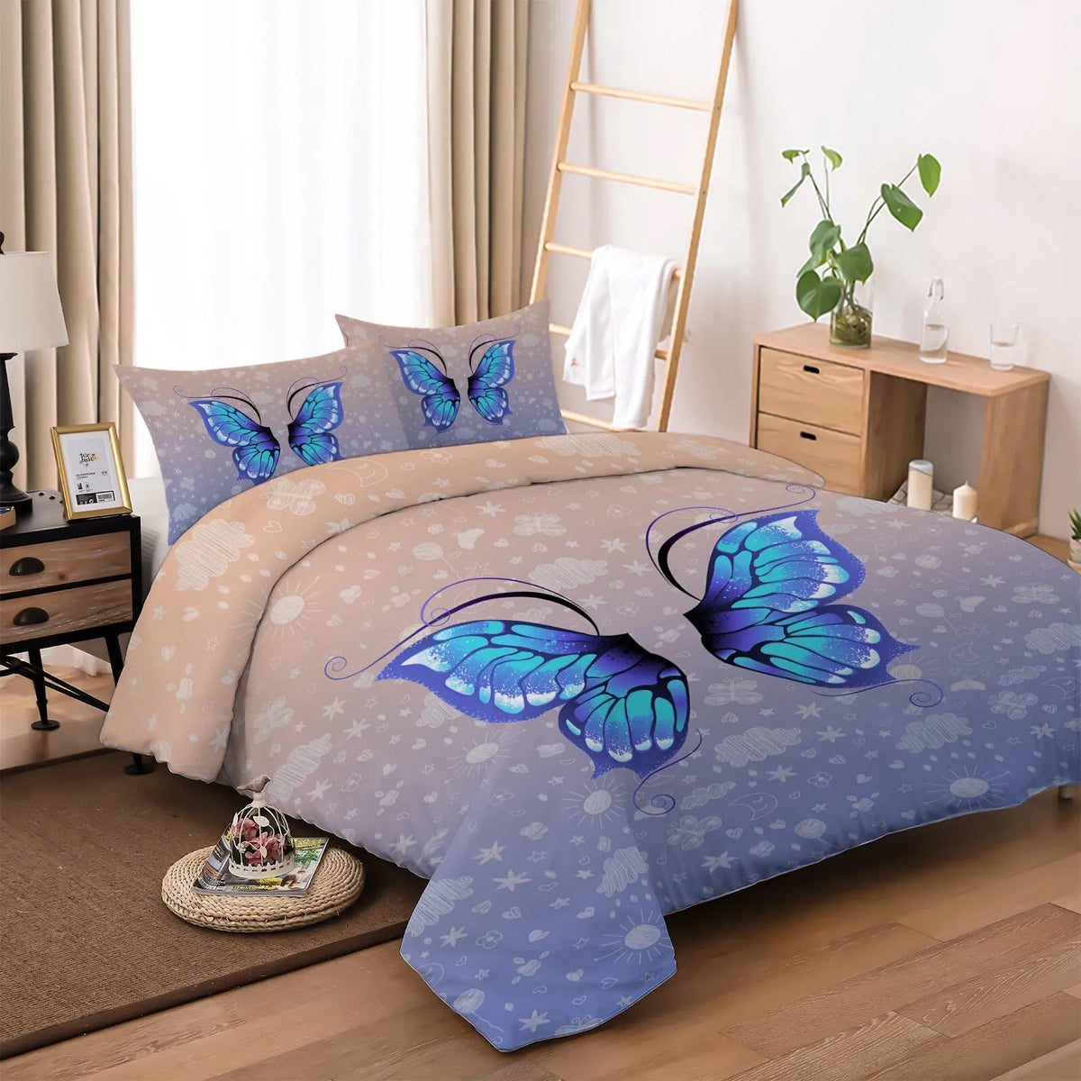 Butterfly Venetian Willow Quilt / Doona / Duvet Cover set