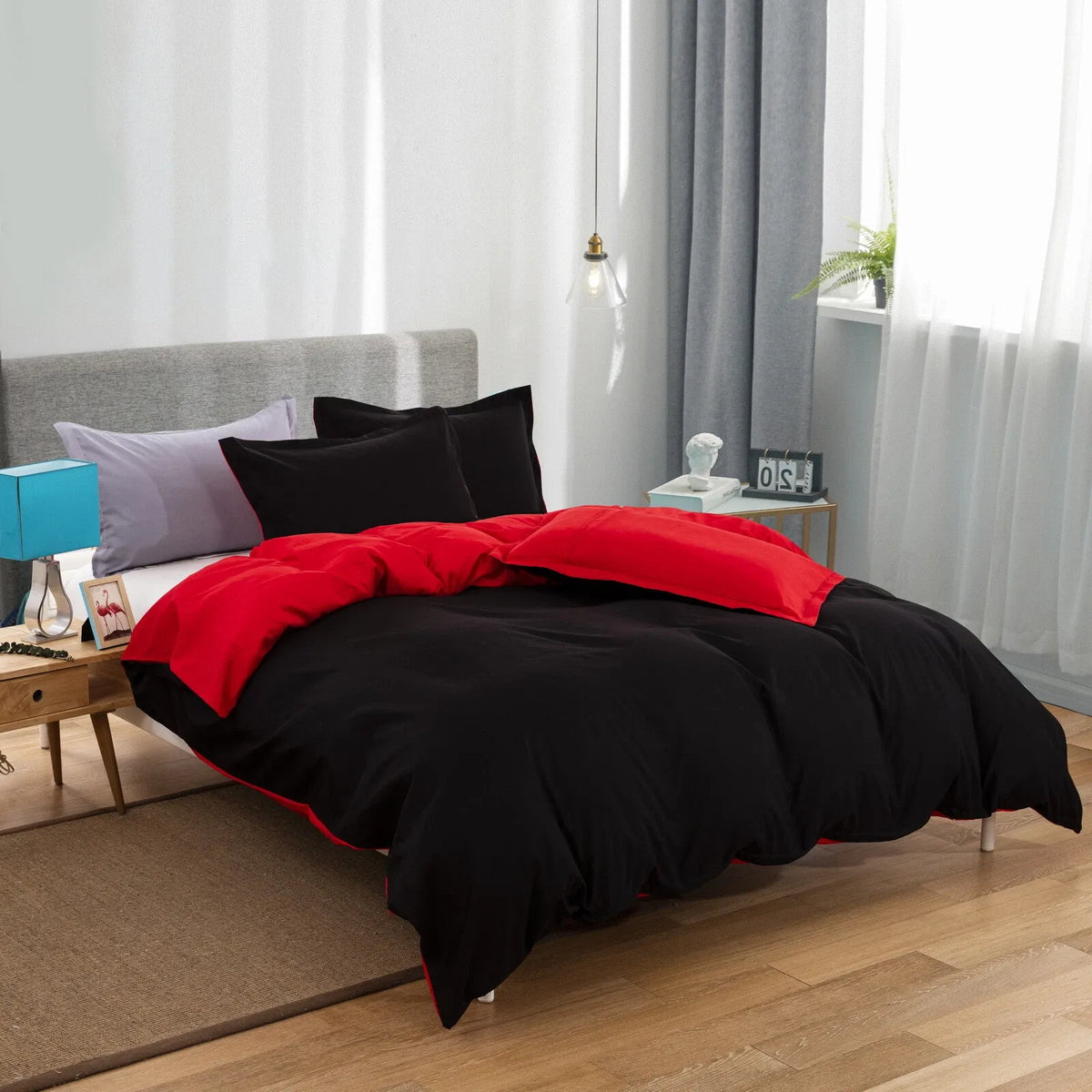 Black Nordic Gallery Quilt / Doona / Duvet Cover set