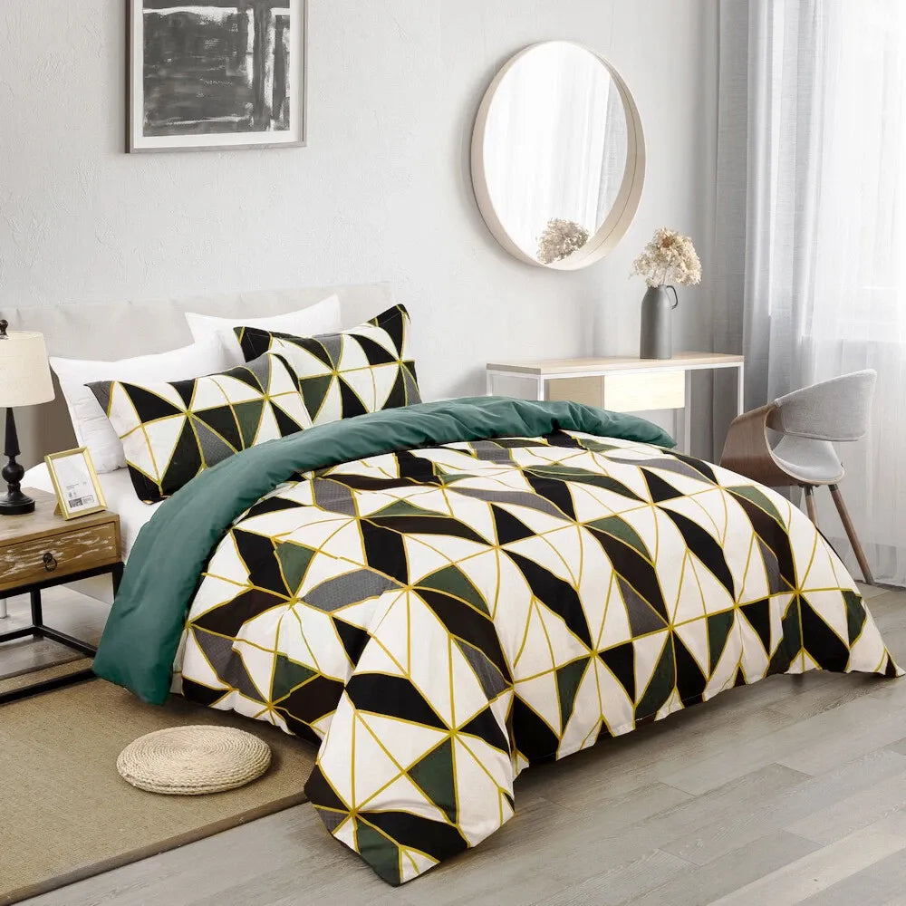 Geometry Brown Seville Marigold Quilt / Doona / Duvet Cover set