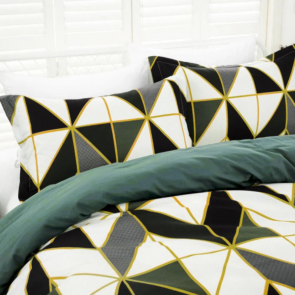 Geometry Brown Seville Marigold Quilt / Doona / Duvet Cover set