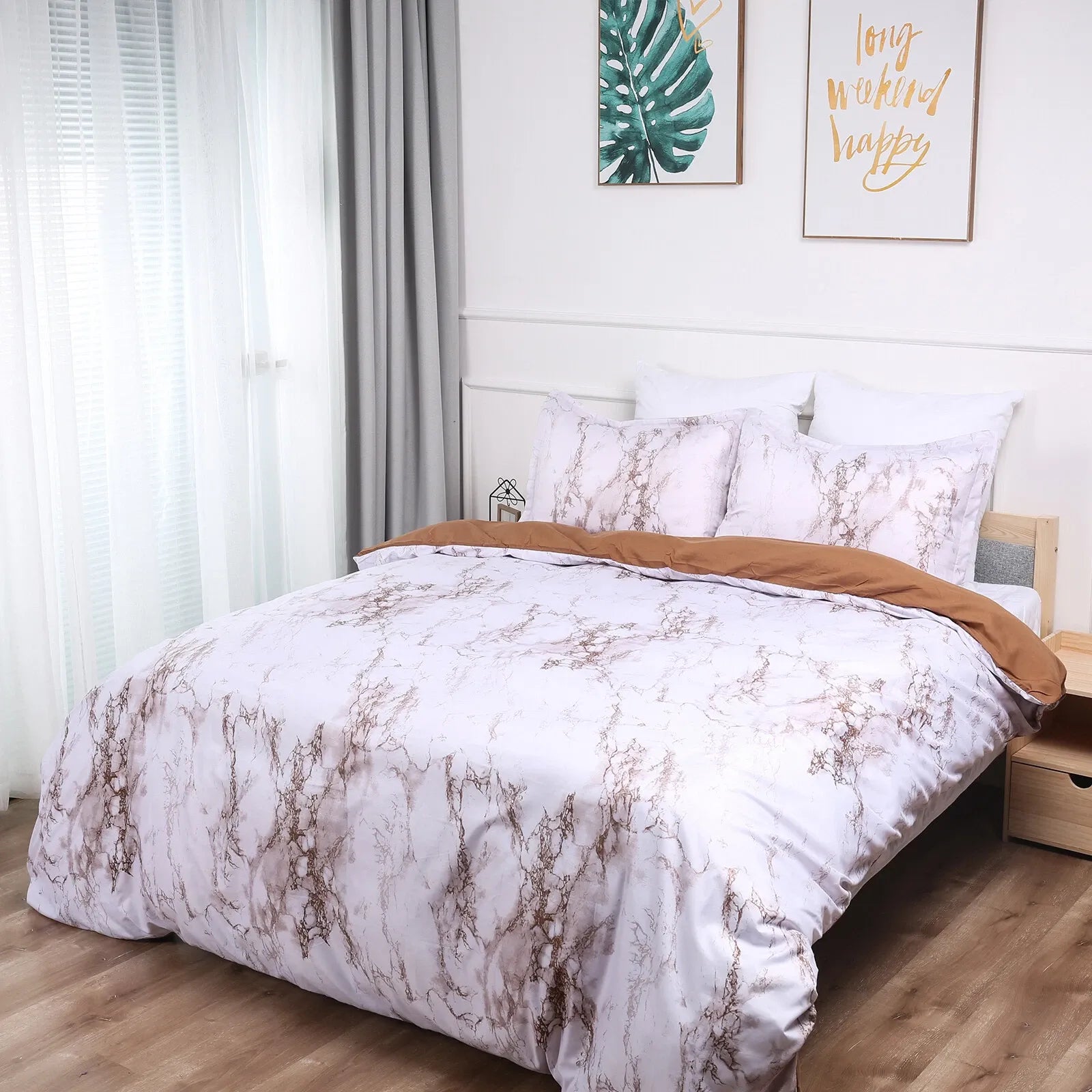 Brown Bloom Tuscany Serenity Quilt / Doona / Duvet Cover set