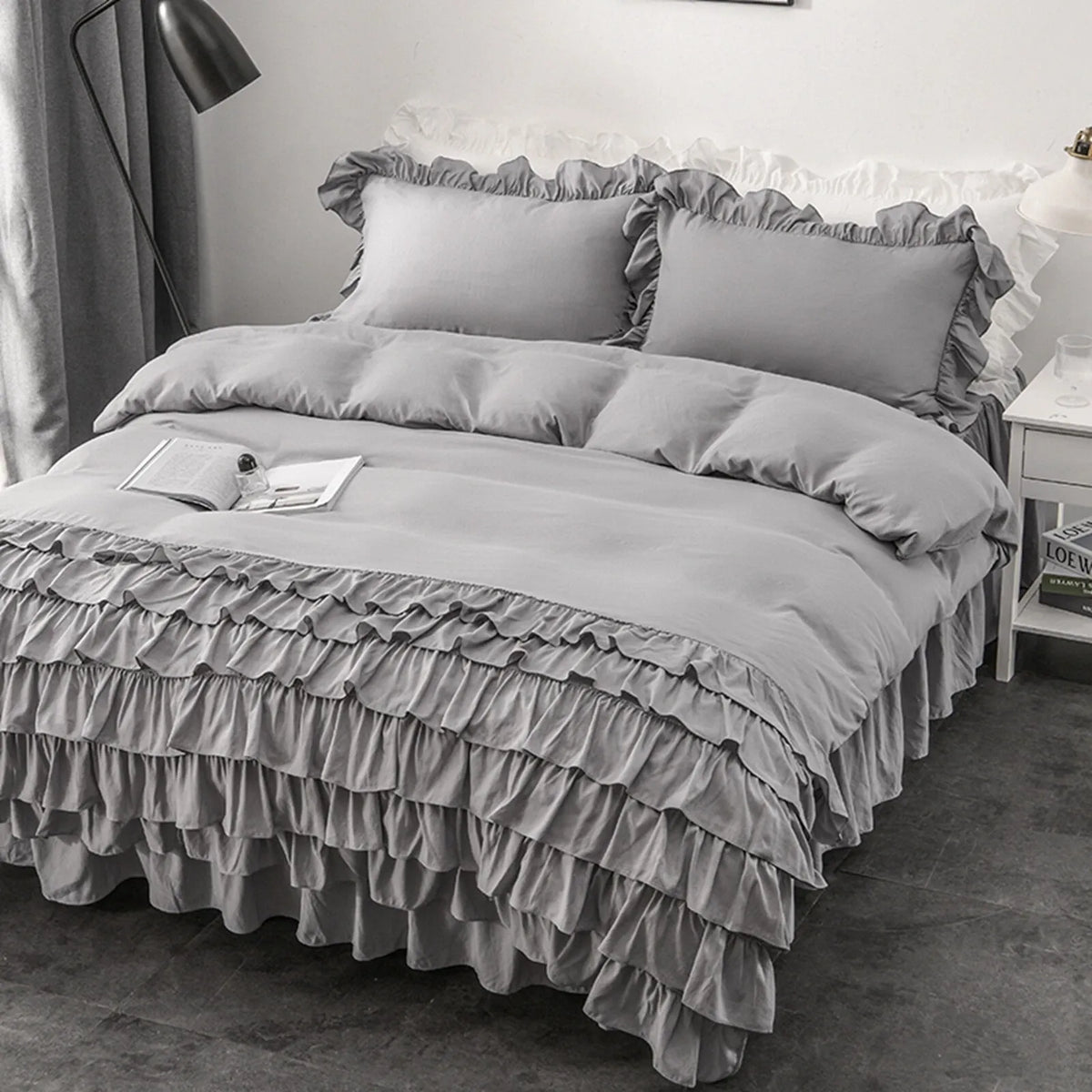 Multi Ruffled Geneva Charm Quilt / Doona / Duvet Cover set