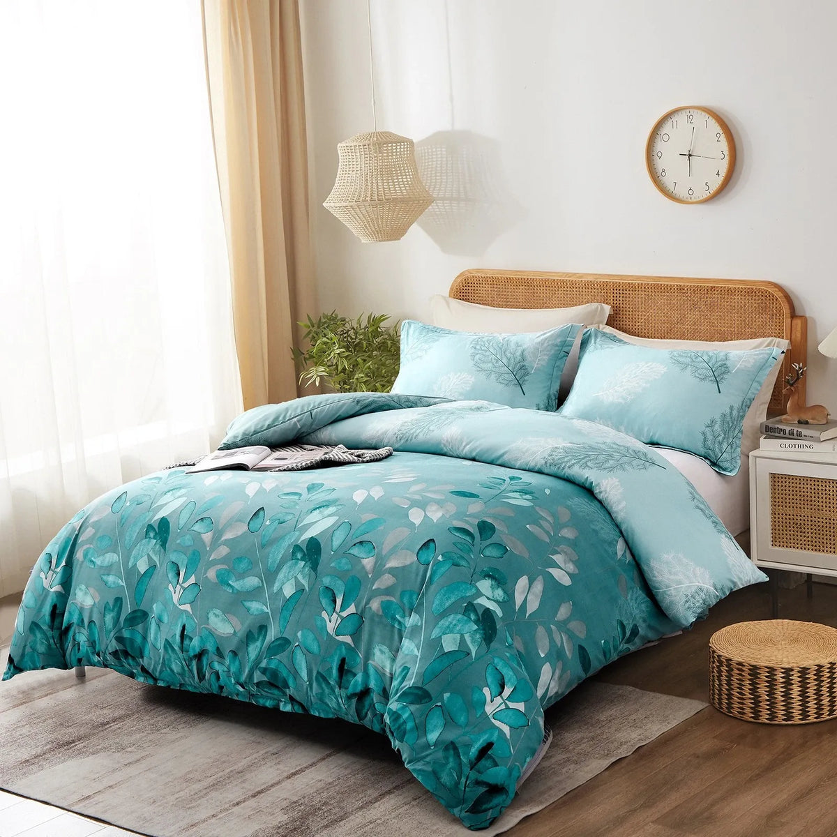 Green Leaf Cannes Quilt / Doona / Duvet Cover set