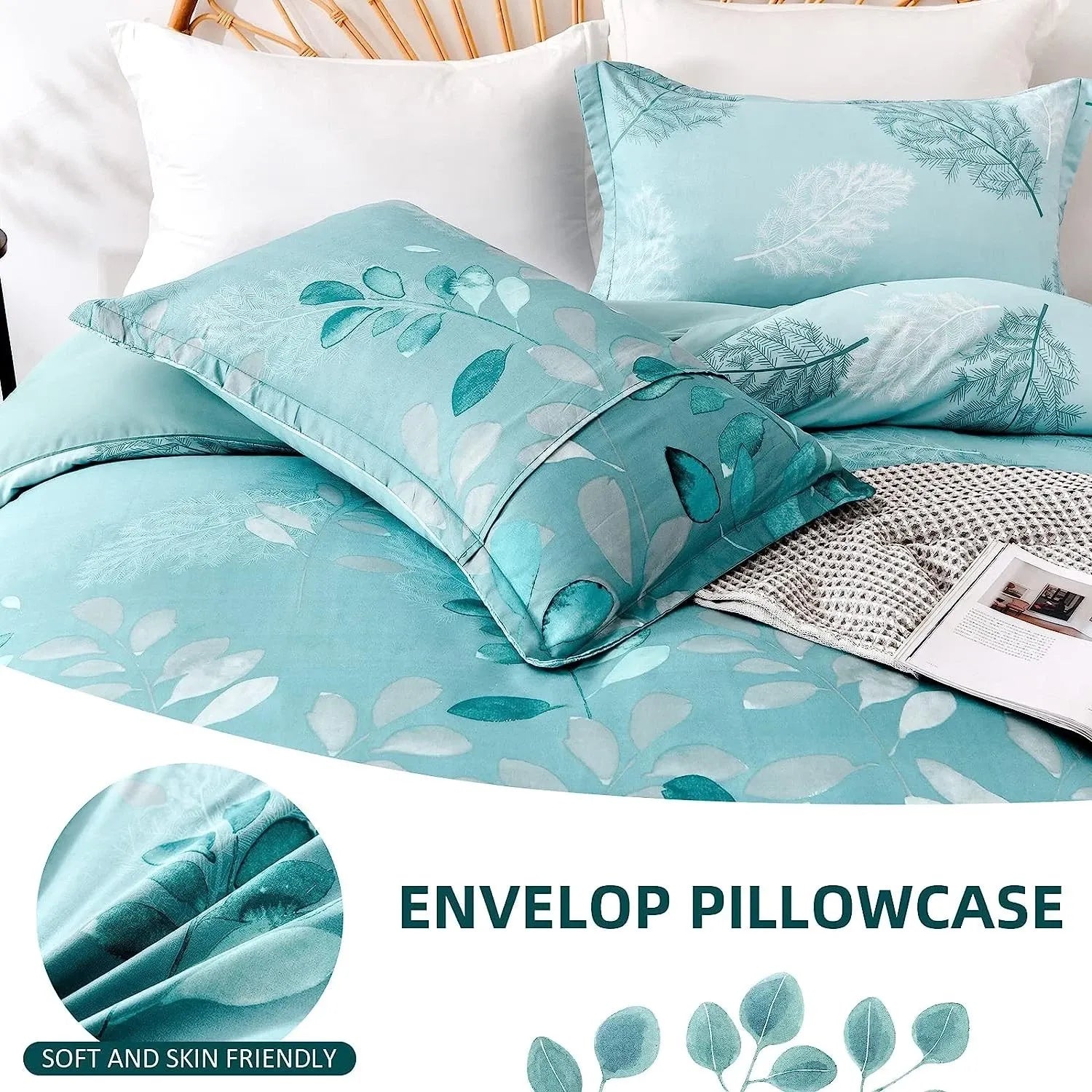 Green Leaf Cannes Quilt / Doona / Duvet Cover set