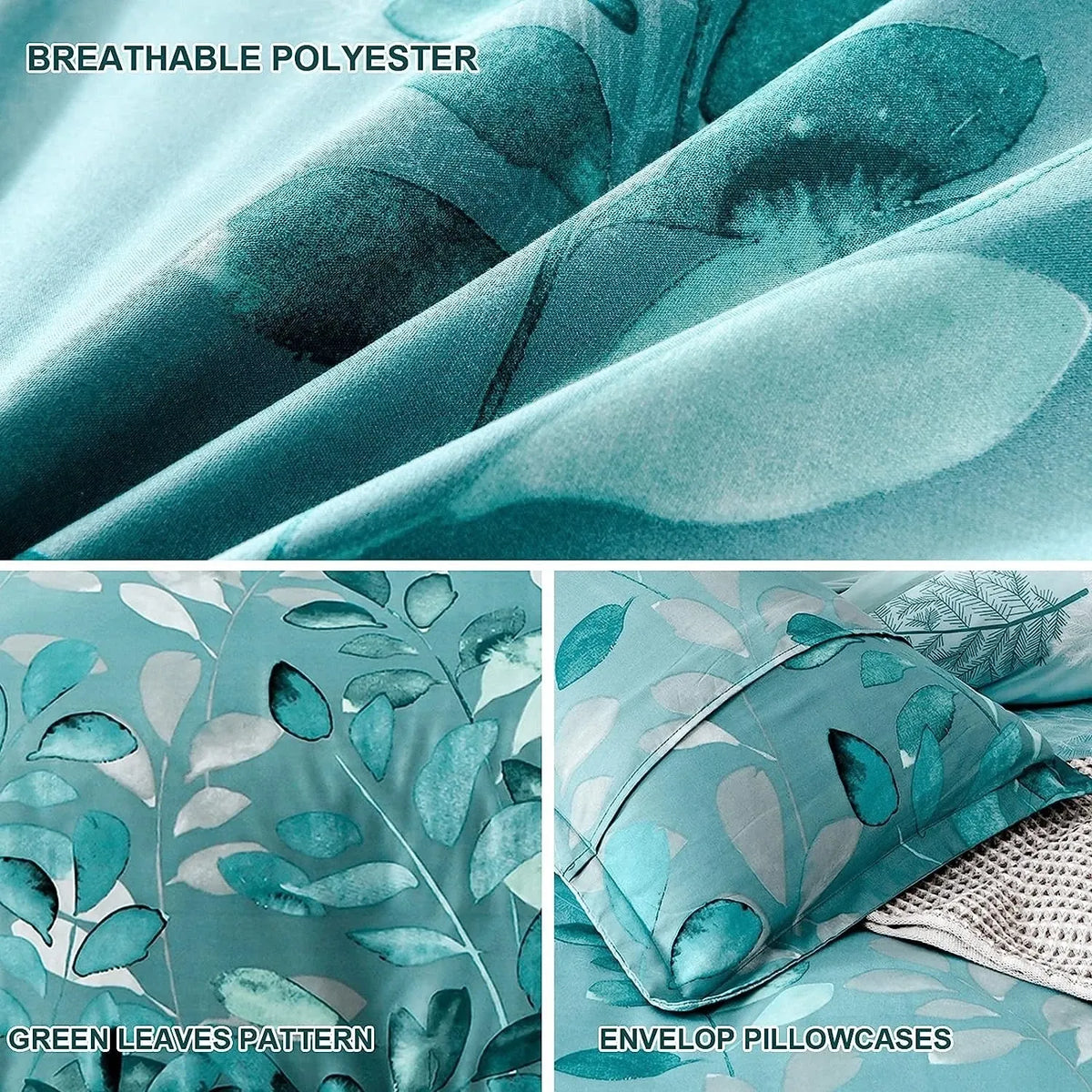 Green Leaf Cannes Quilt / Doona / Duvet Cover set