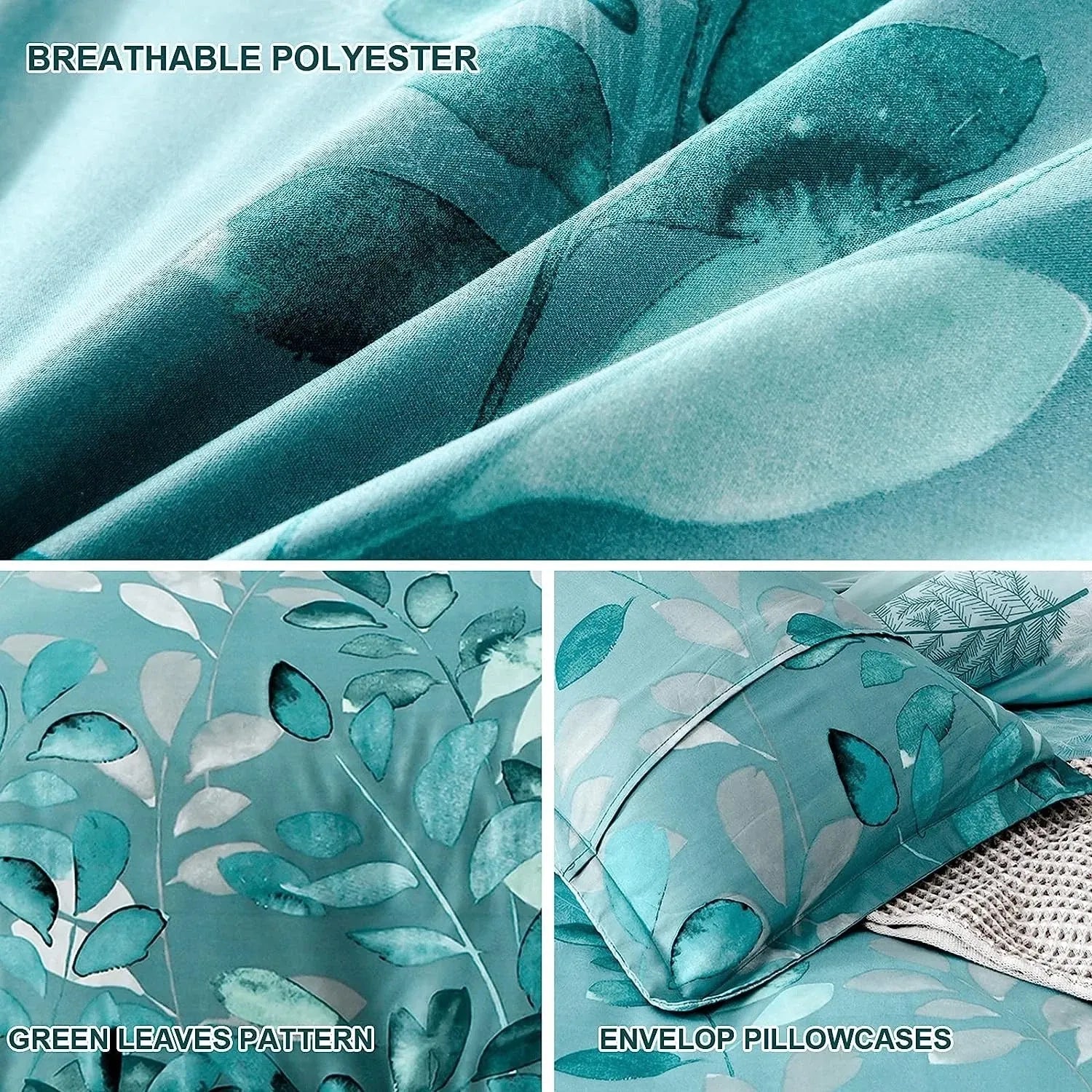 Green Leaf Cannes Quilt / Doona / Duvet Cover set