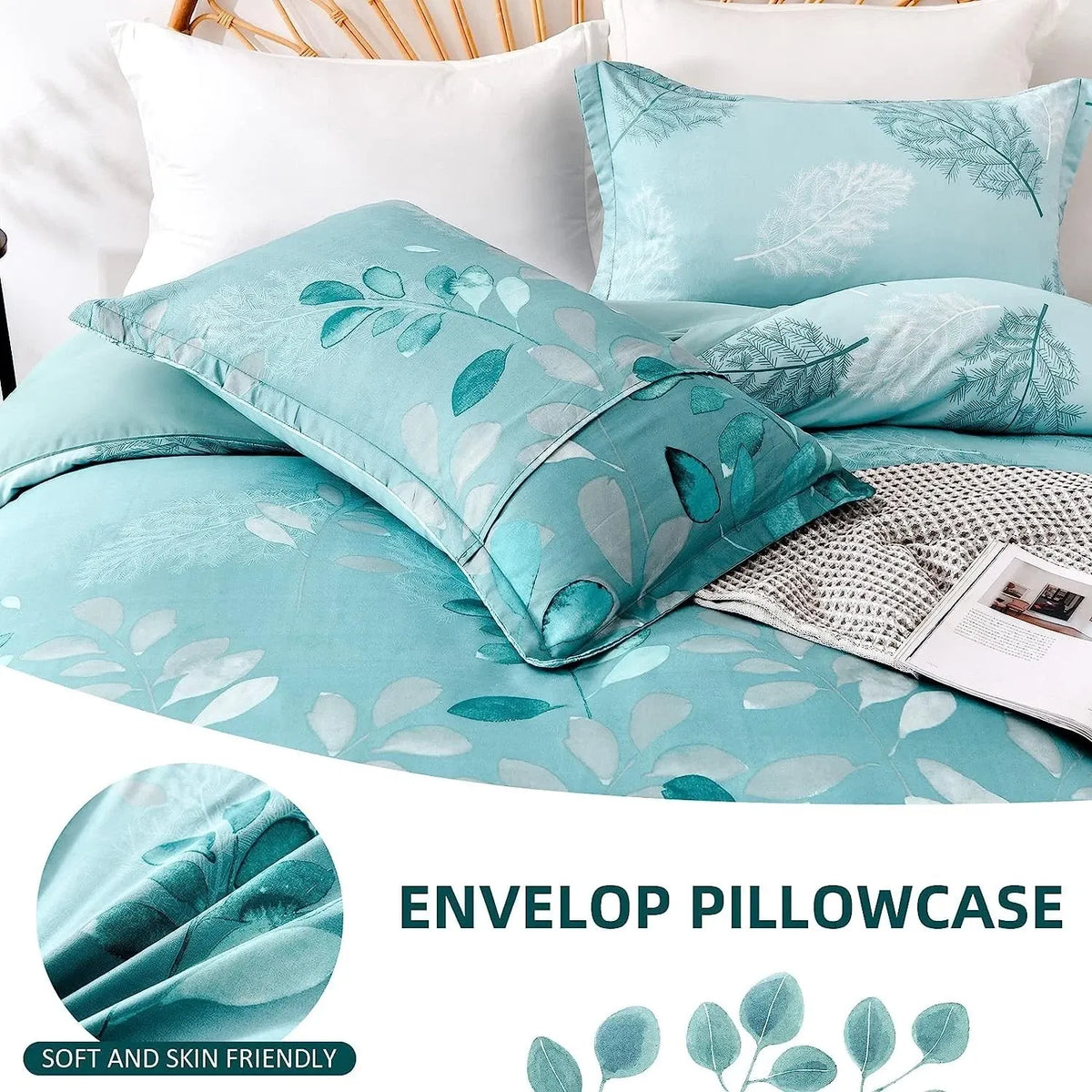 Green Leaf Cannes Quilt / Doona / Duvet Cover set