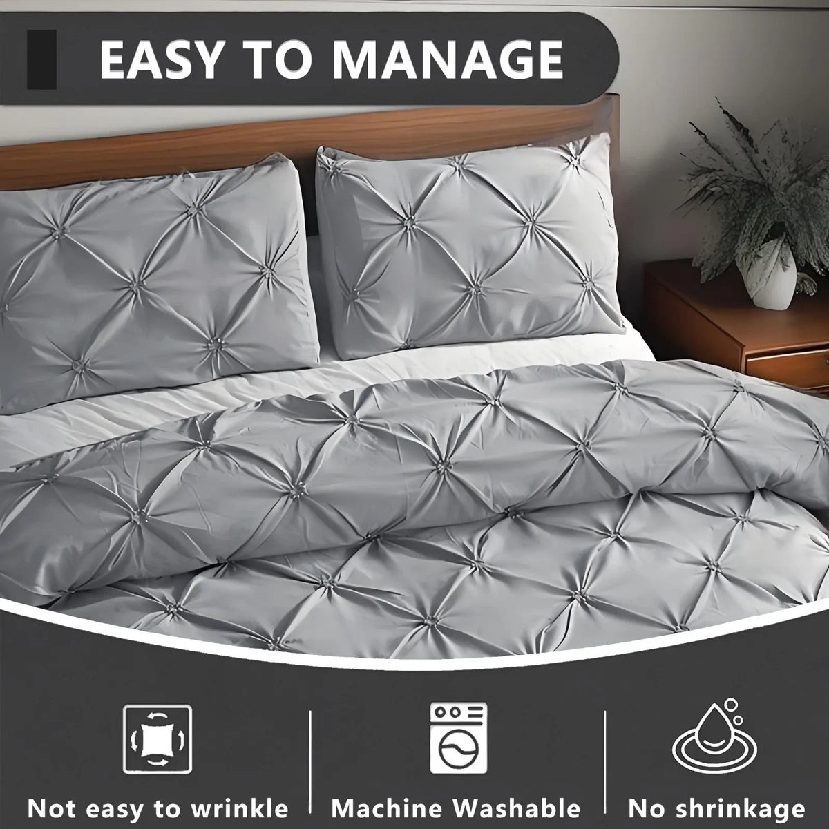 Grey Lorette Marigold Quilt / Doona / Duvet Cover set