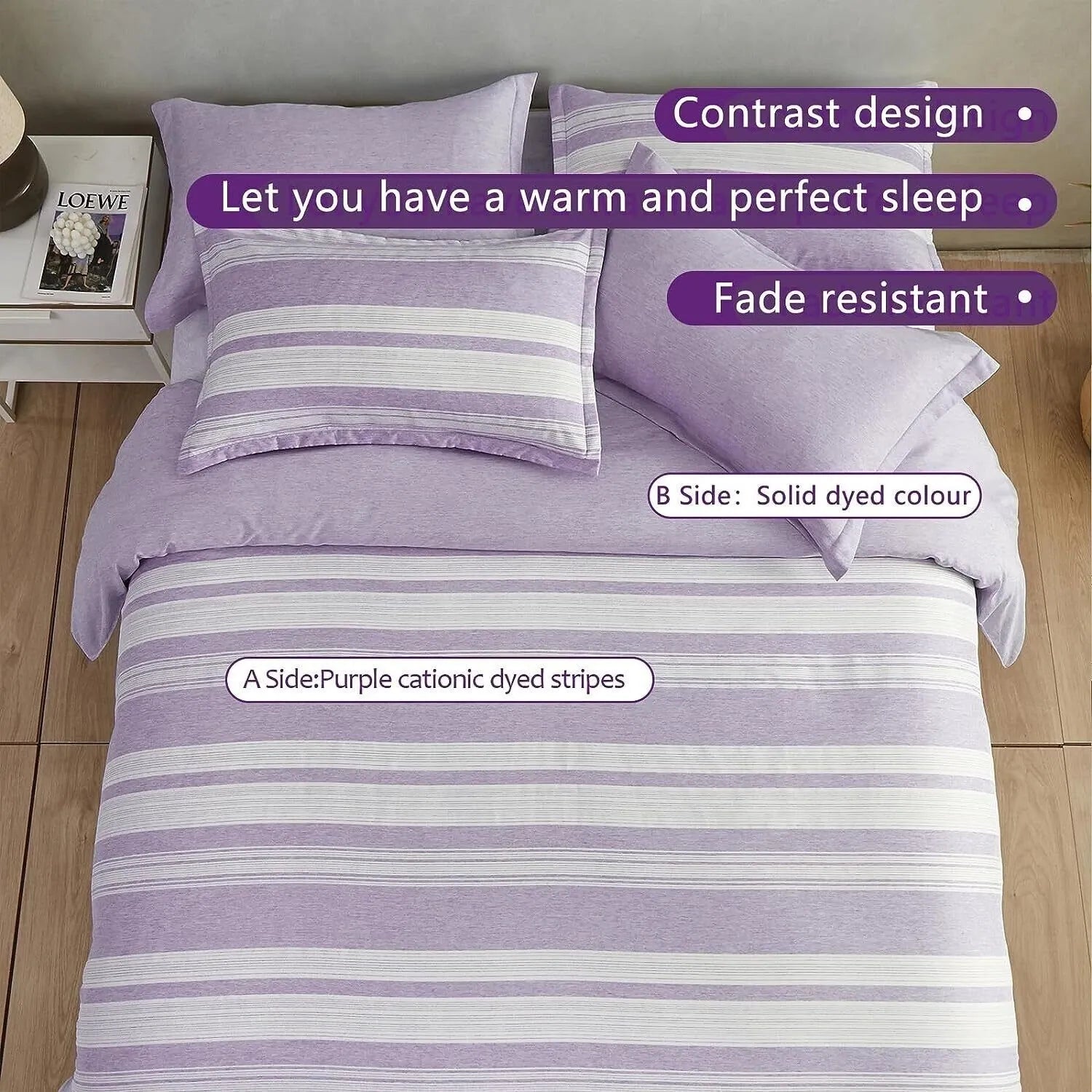Stripe Sabine Heritage Quilt / Doona / Duvet Cover set
