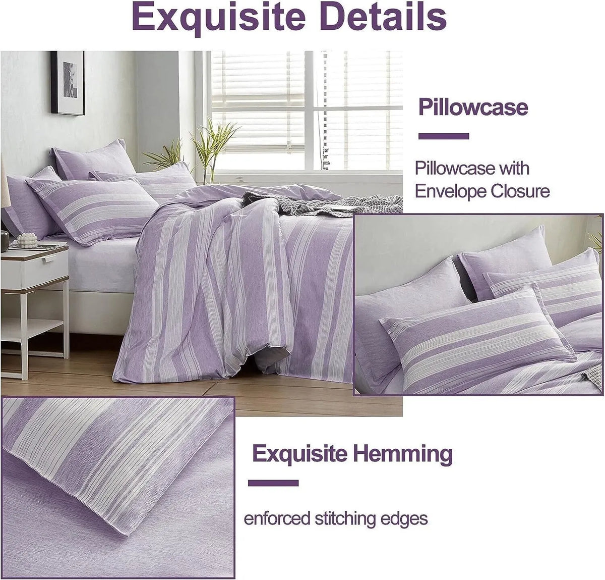 Stripe Sabine Heritage Quilt / Doona / Duvet Cover set