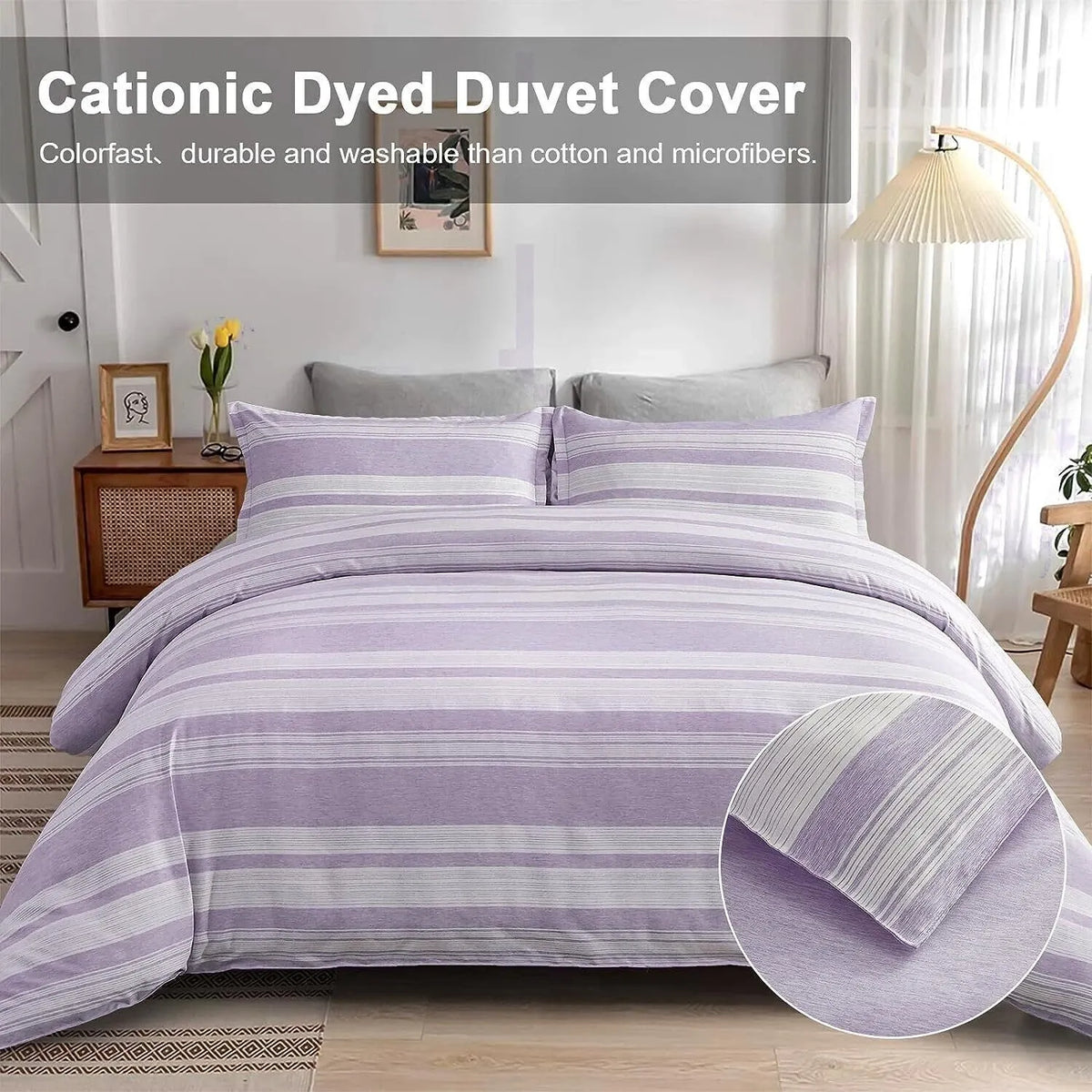 Stripe Sabine Heritage Quilt / Doona / Duvet Cover set