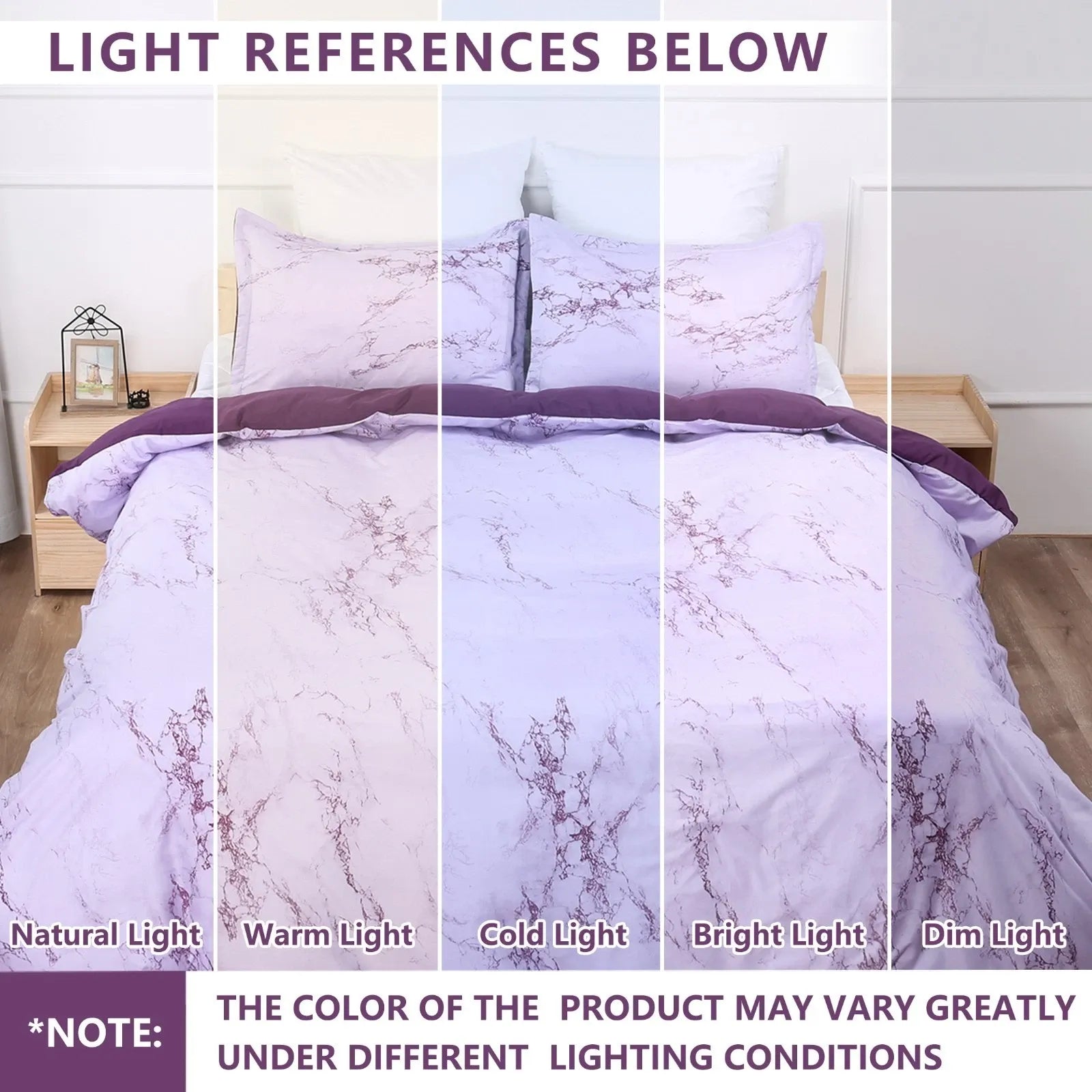 Purple Marbled Catalina Serenity Quilt / Doona / Duvet Cover set